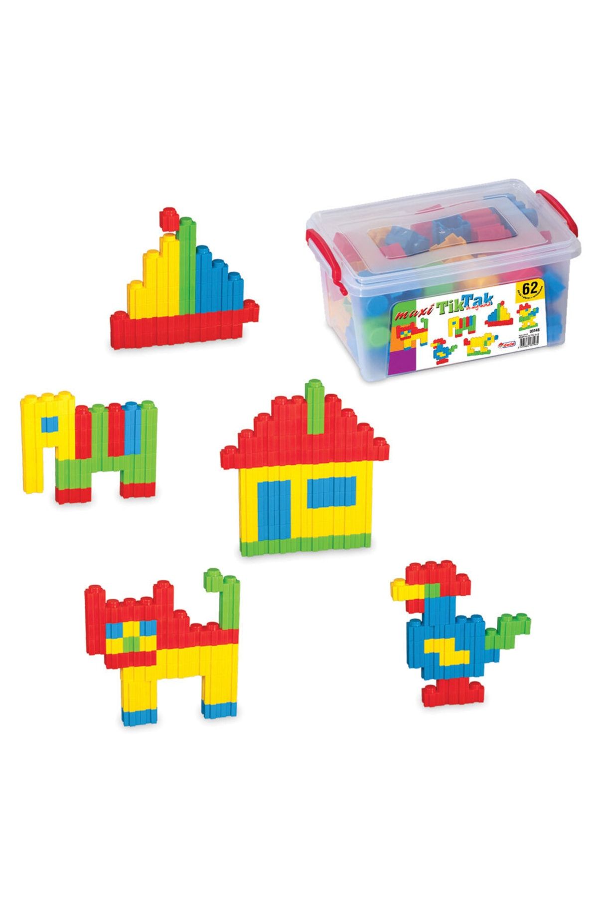 Doğan Oyuncak Dünyası Maxi Tik Tak Lego Küçük (62 Parça) - Lego Oyuncaklar - Yapı Oyuncakları - Tik Tak Puzzle