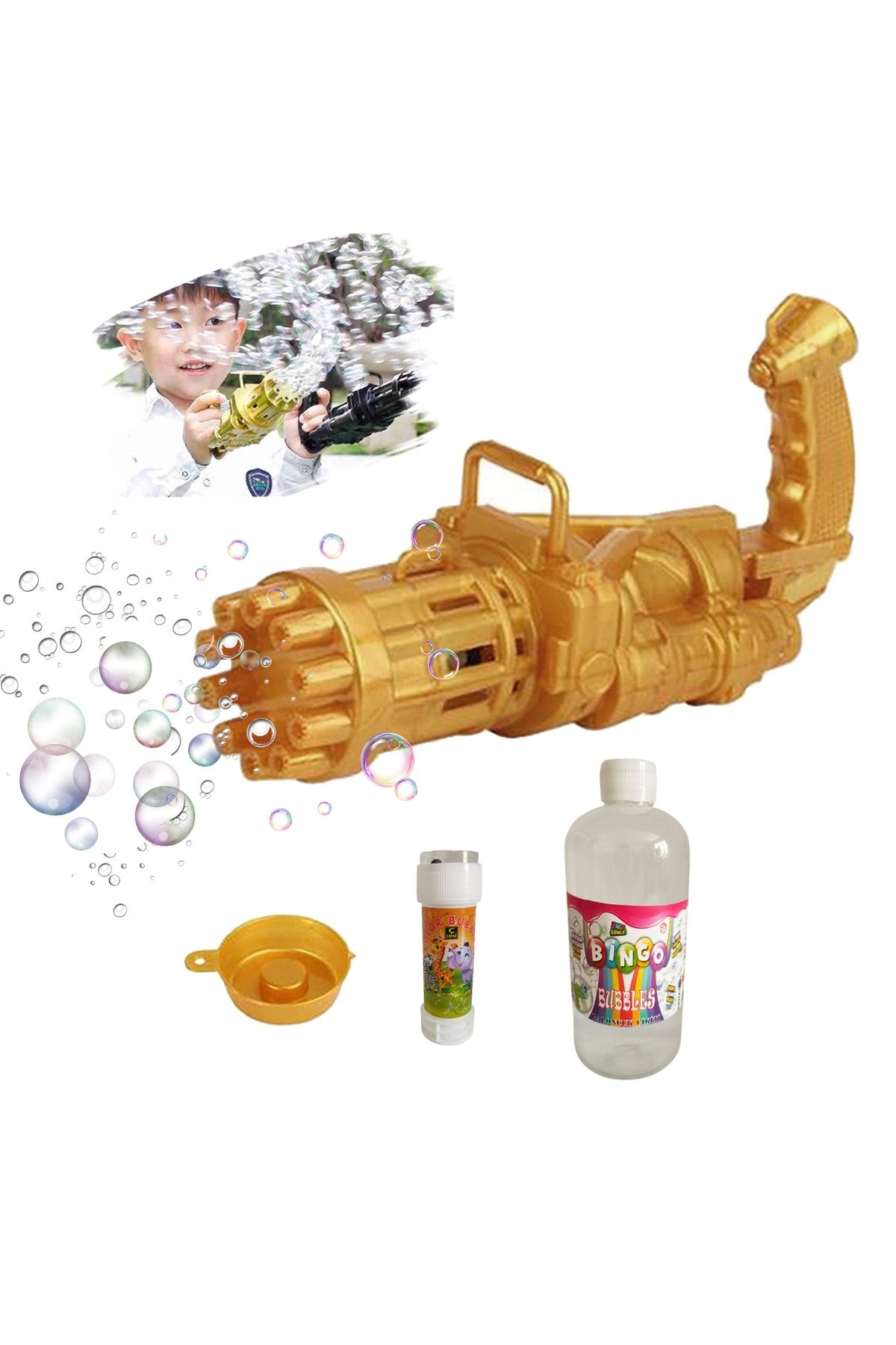 Mia Pilli Baloncuk Oyuncak Köpük Makinesi Tabancası Bubble Machine - 50 ml 500 ml Baloncuk Likiti