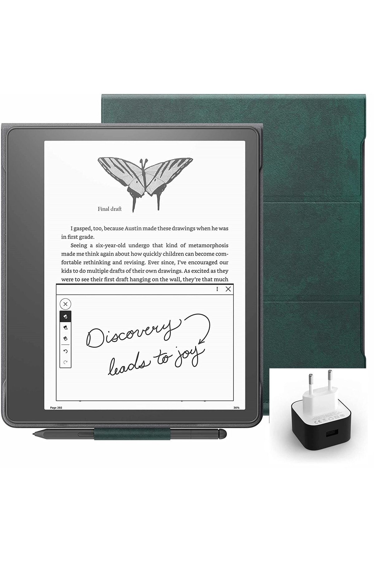Amazon Kindle Scribe 10.2" E Kitap Okuyucu Premium Pen 64 Gb + Premium Deri Kılıf + Adaptör