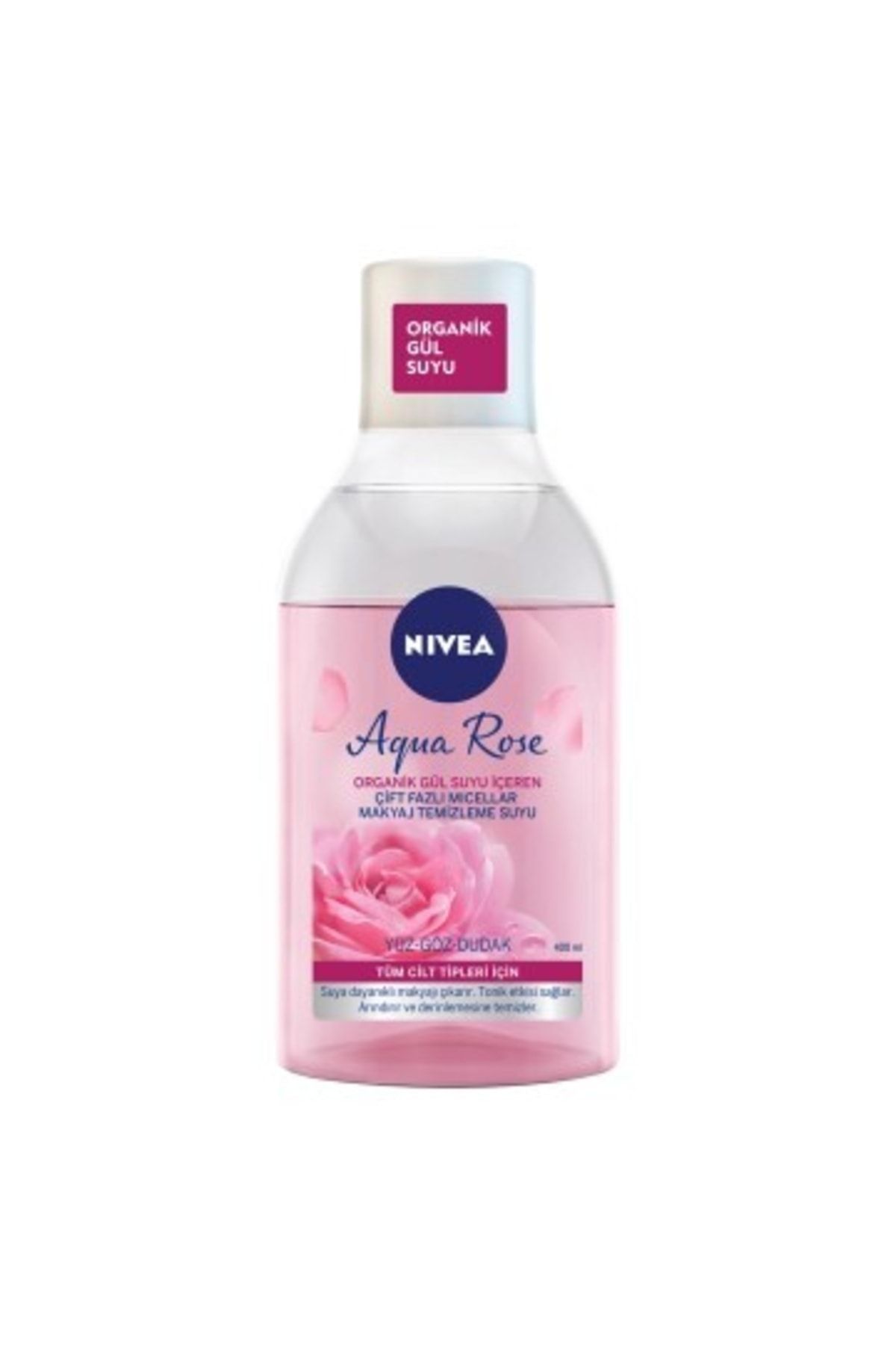 NIVEA Aqua rose micellair gül suyu içeren çift bazlı makyaj temizleme suyu 400ml