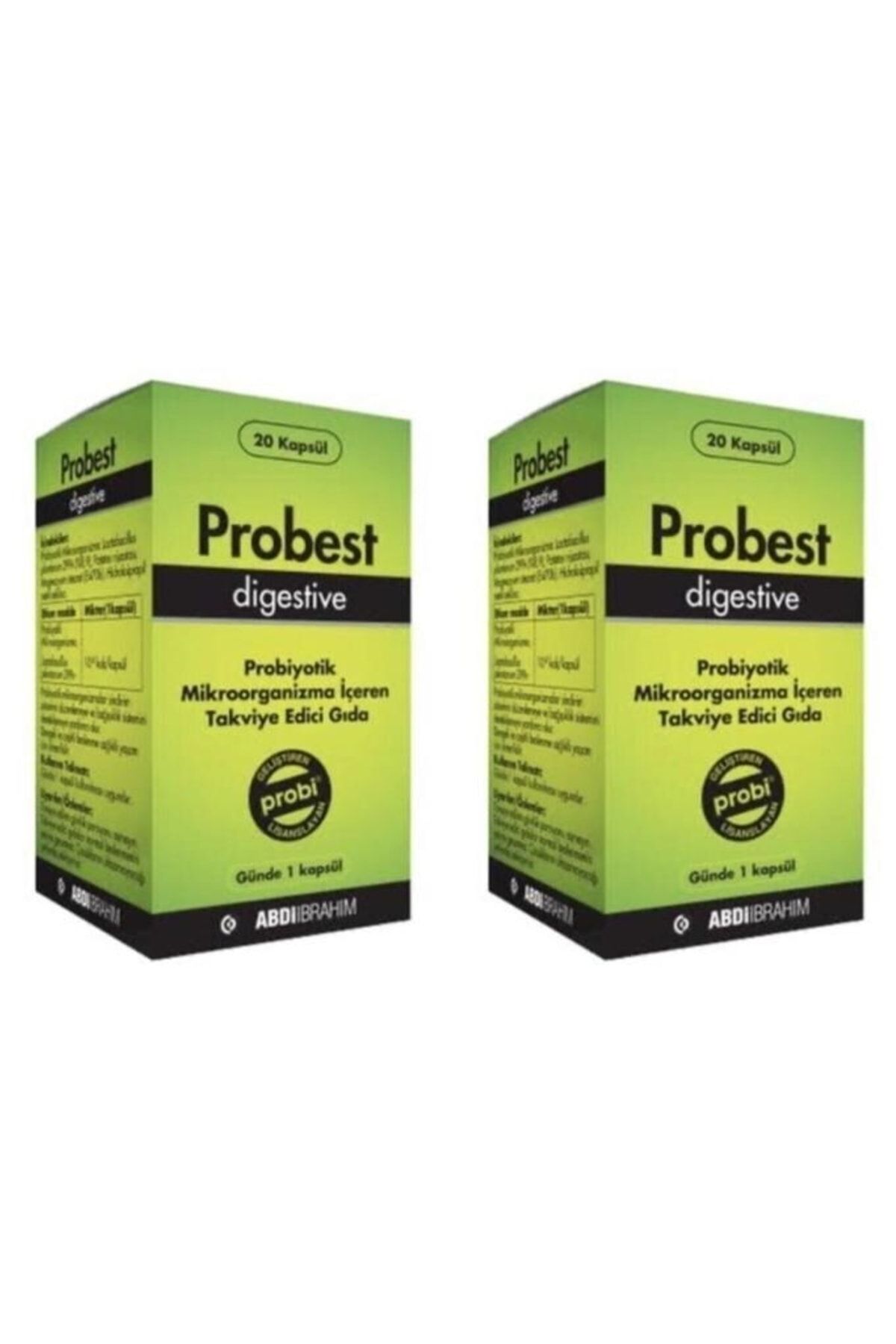 Probest Digestive Probiyotik 2'li Paket 20 Kapsül