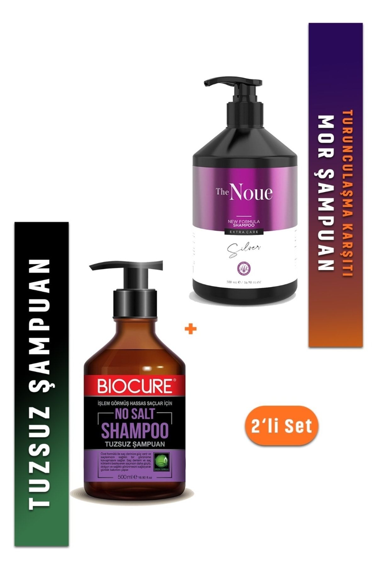 Biocure Turunculaşma Karşıtı Mor Şampuan / Sarı-gri-rengi Açılan Kumral Saçlar Için 500ml+tuzsuz Şampuan 500