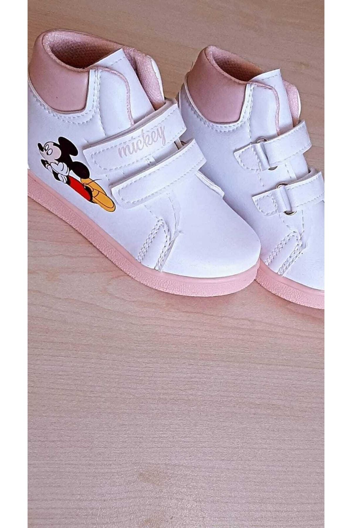 MICKEY Çocuk Miki Pembe Beyaz Bot Ayakkabı