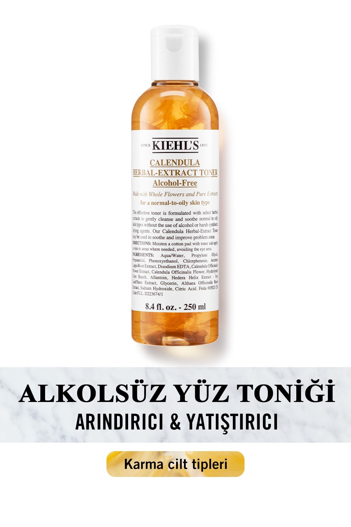 Kiehl's Calendula Kadife Çiçeği Özlü Arındırıcı Alkolsüz Tonik 250 Ml