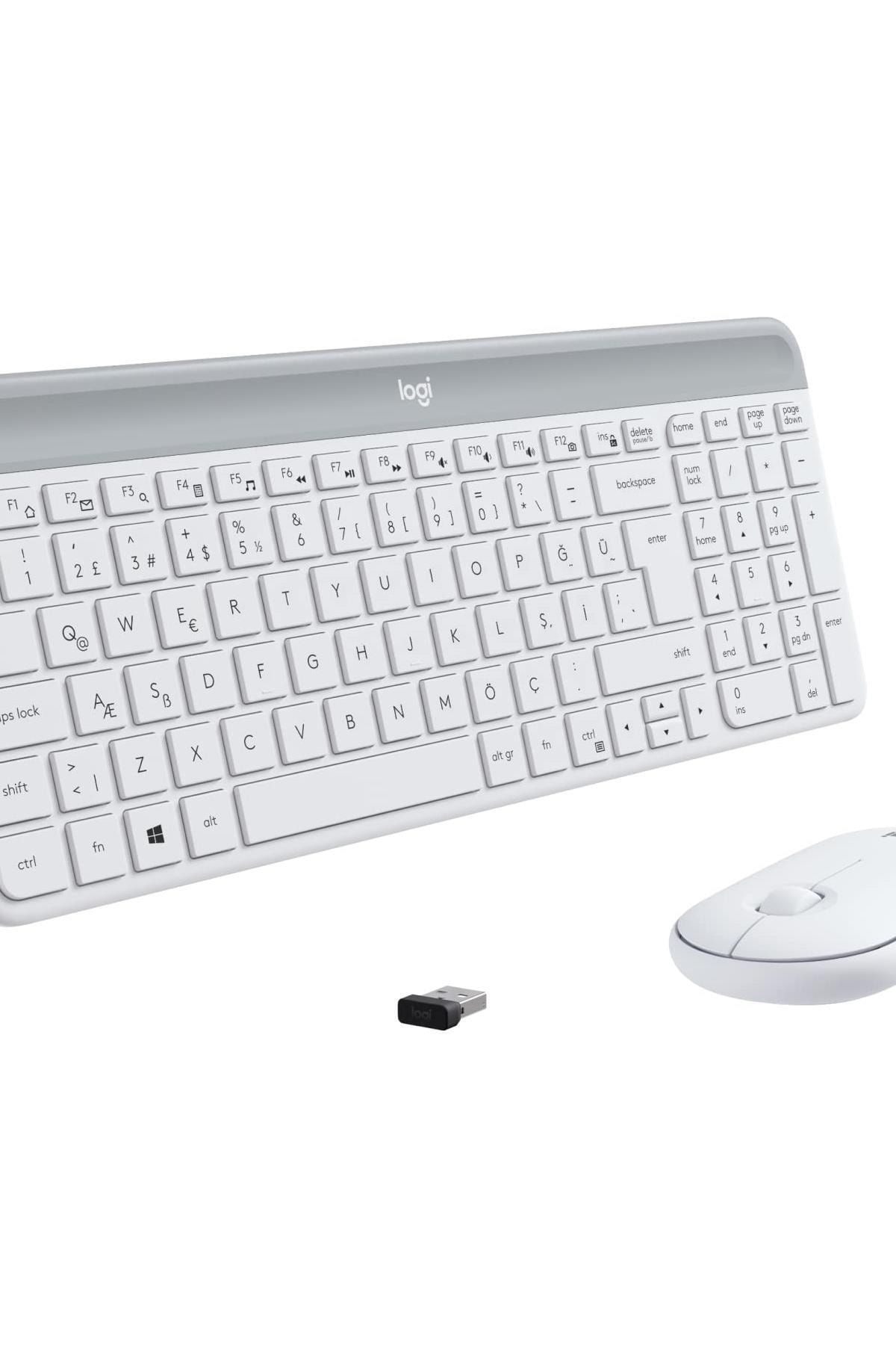 logitech Mk470 Slim Combo Kablosuz Klavye Mouse Seti 12 Fn Kısayolu Ile Kompakt Klavye Sağ ve Sol Uyumlu