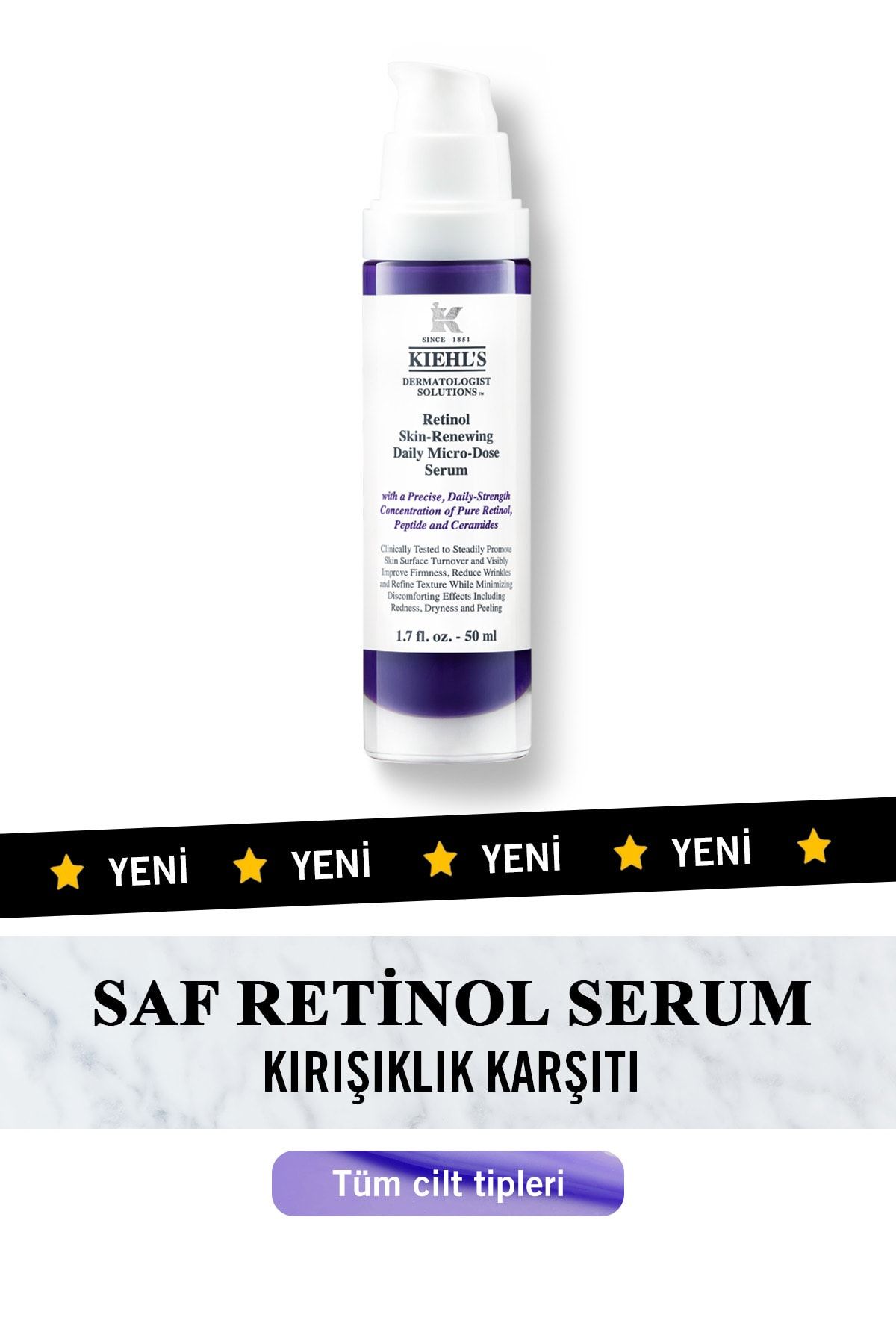 Kiehl's Dermatologist Solutions Retinol Içeren Kırışıklık Karşıtı Günlük Serum 50 ml
