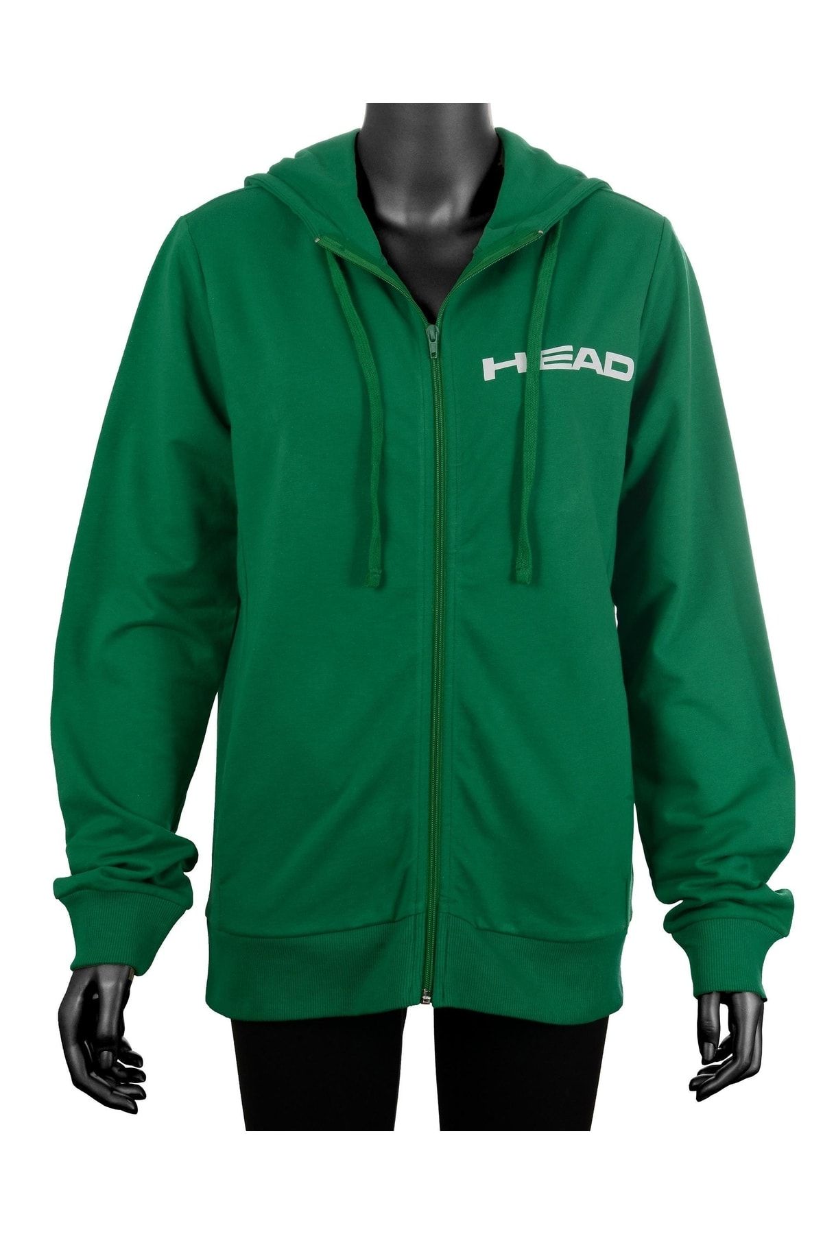 Head Kadın Koyu Yeşil Fermuarlı Kapüşonlu Mevsimlik Cardigan Hoodie Eşofman Üstü Sweatshirt