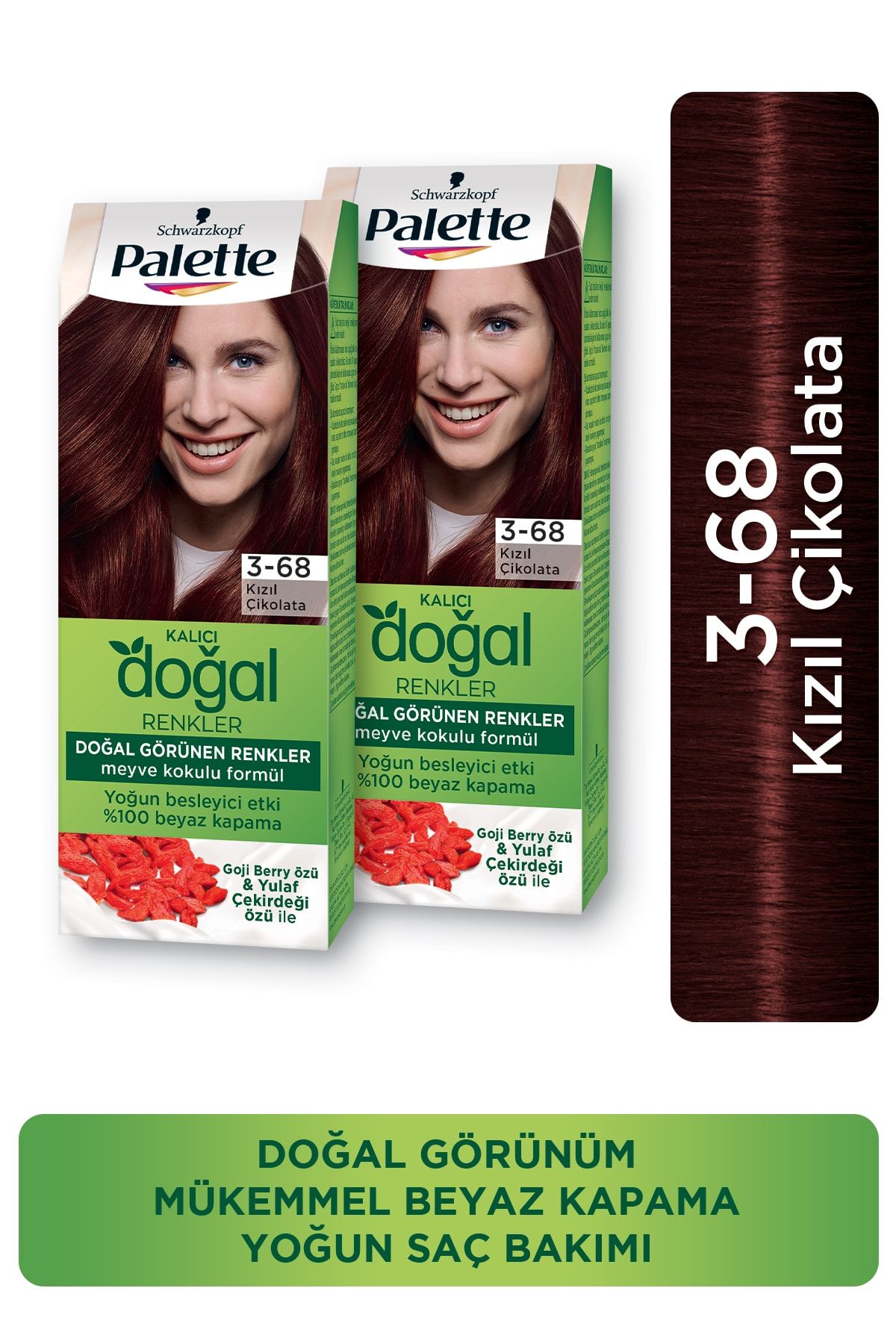 Palette Kalıcı Doğal Renkler 3-68 Kızıl Çikolata X 2 Adet