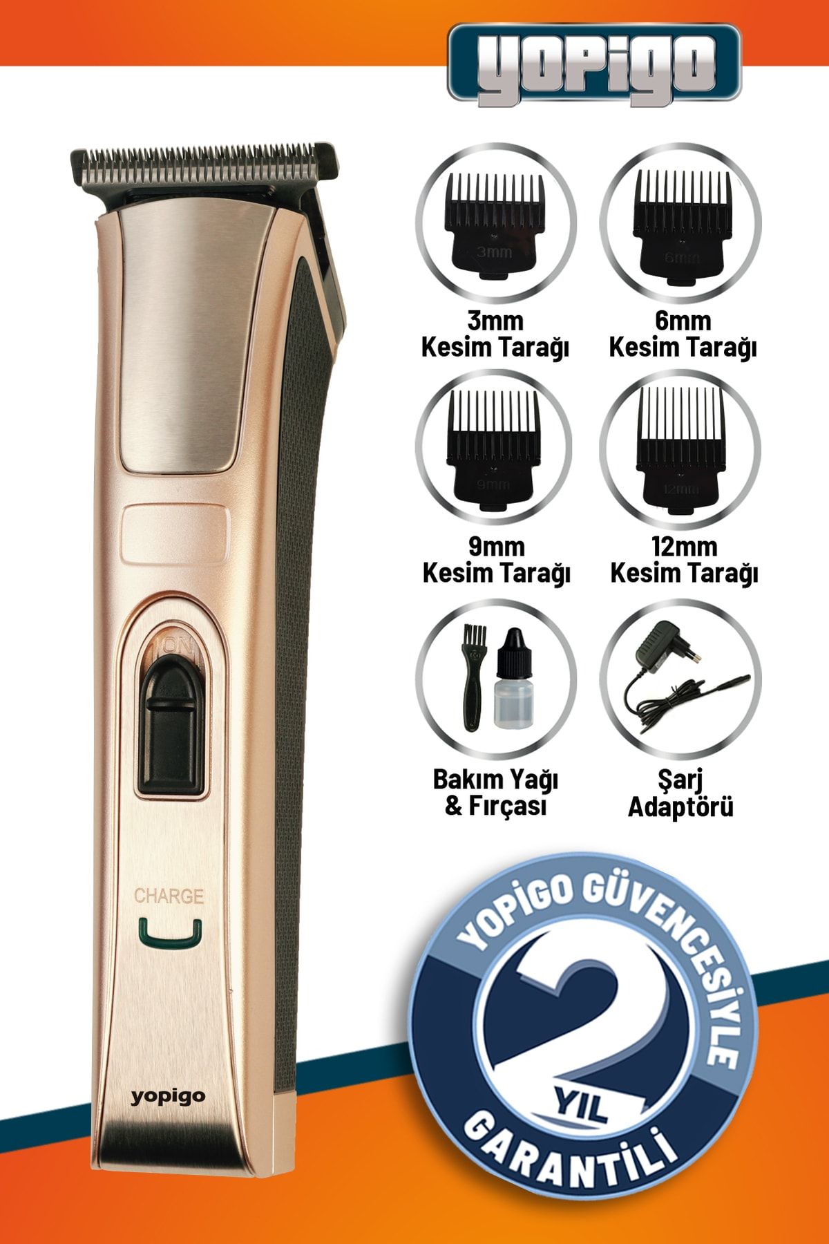 yopigo Yp-whl28 Şarjlı Tıraş Makinesi Saç Sakal Kesme Ense Vücut Kılı Çizim Lazer Epilasyon Öncesi Kısaltma