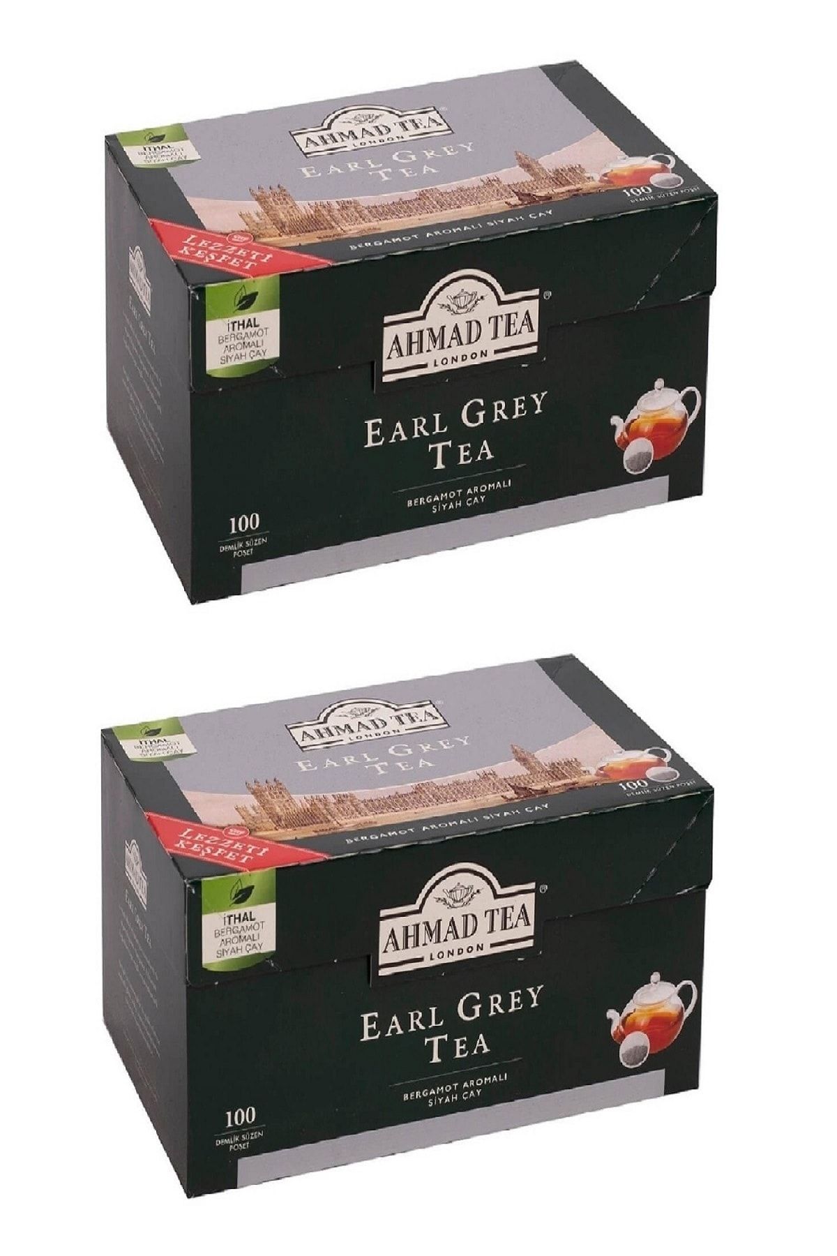 Ahmad Tea Earl Grey Demlik Poşet Çay 100'lü X 2 Adet