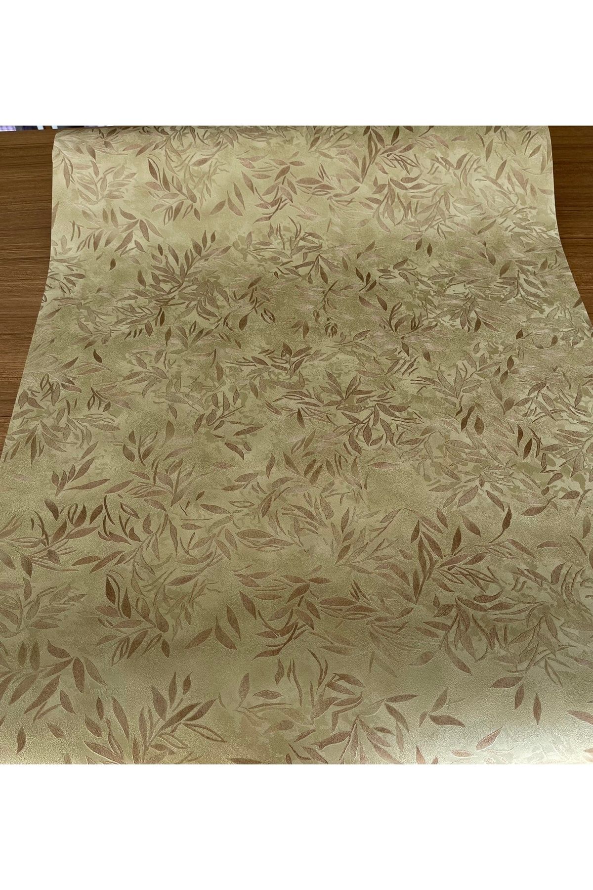BAŞYAPI DİZAYN Kahverengi Yaprak Desenli Ithal Duvar Kağıdı (7m²)