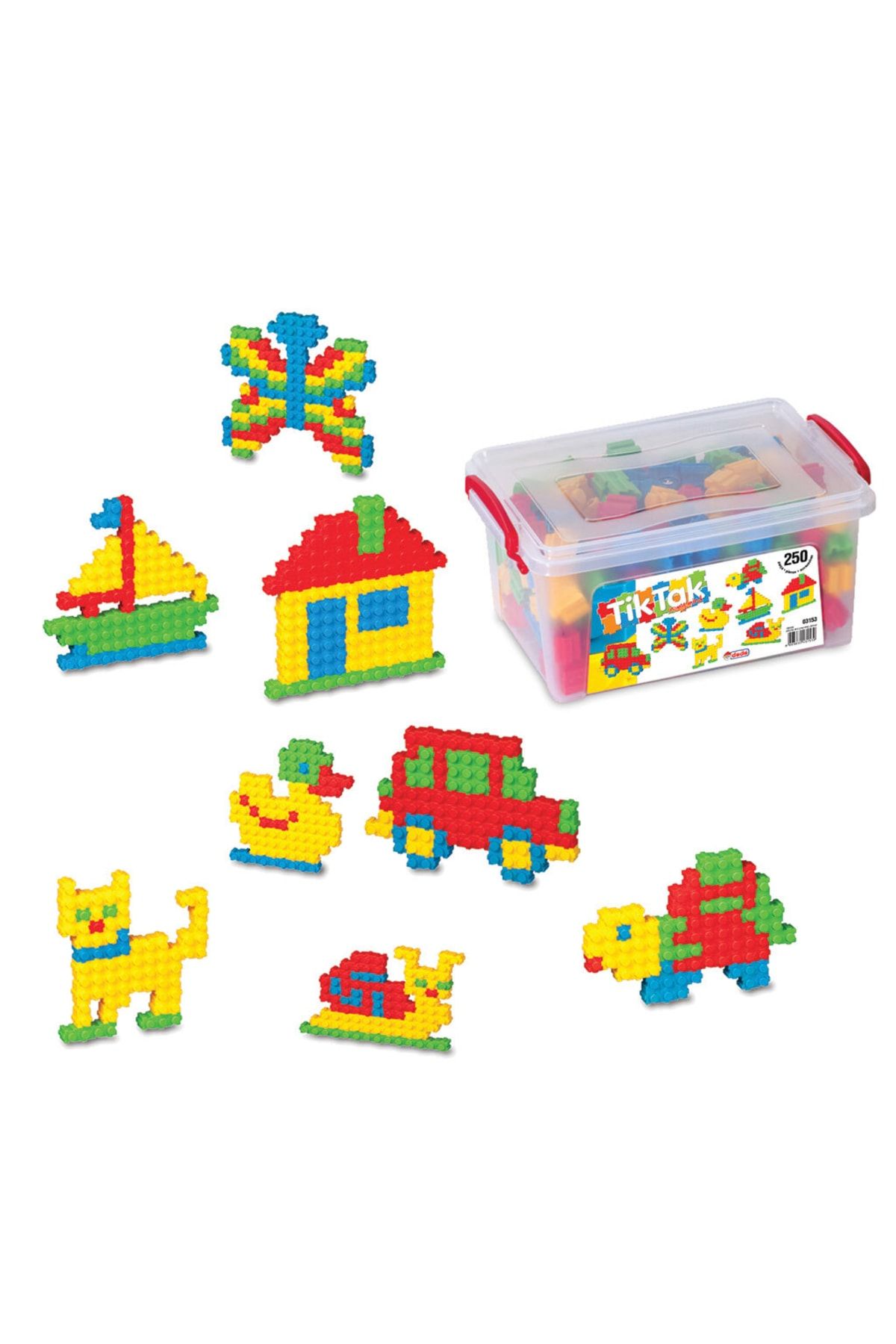 Doğan Oyuncak Dünyası Tik Tak Lego Küçük (250 Parça) - Tik Tak Lego - Lego Oyuncaklar - Yapı Oyuncakları - Tik Tak Puzzle