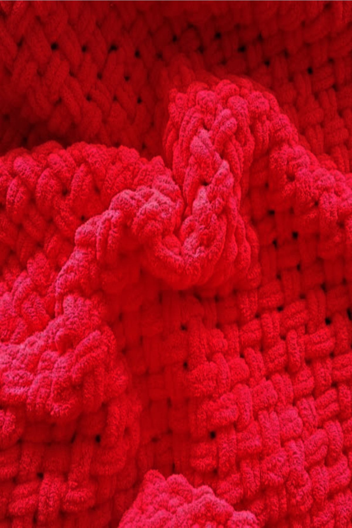 Mintimia Bebek Battaniyesi Kışlık-kalın Kırmızı 85*85 Cm