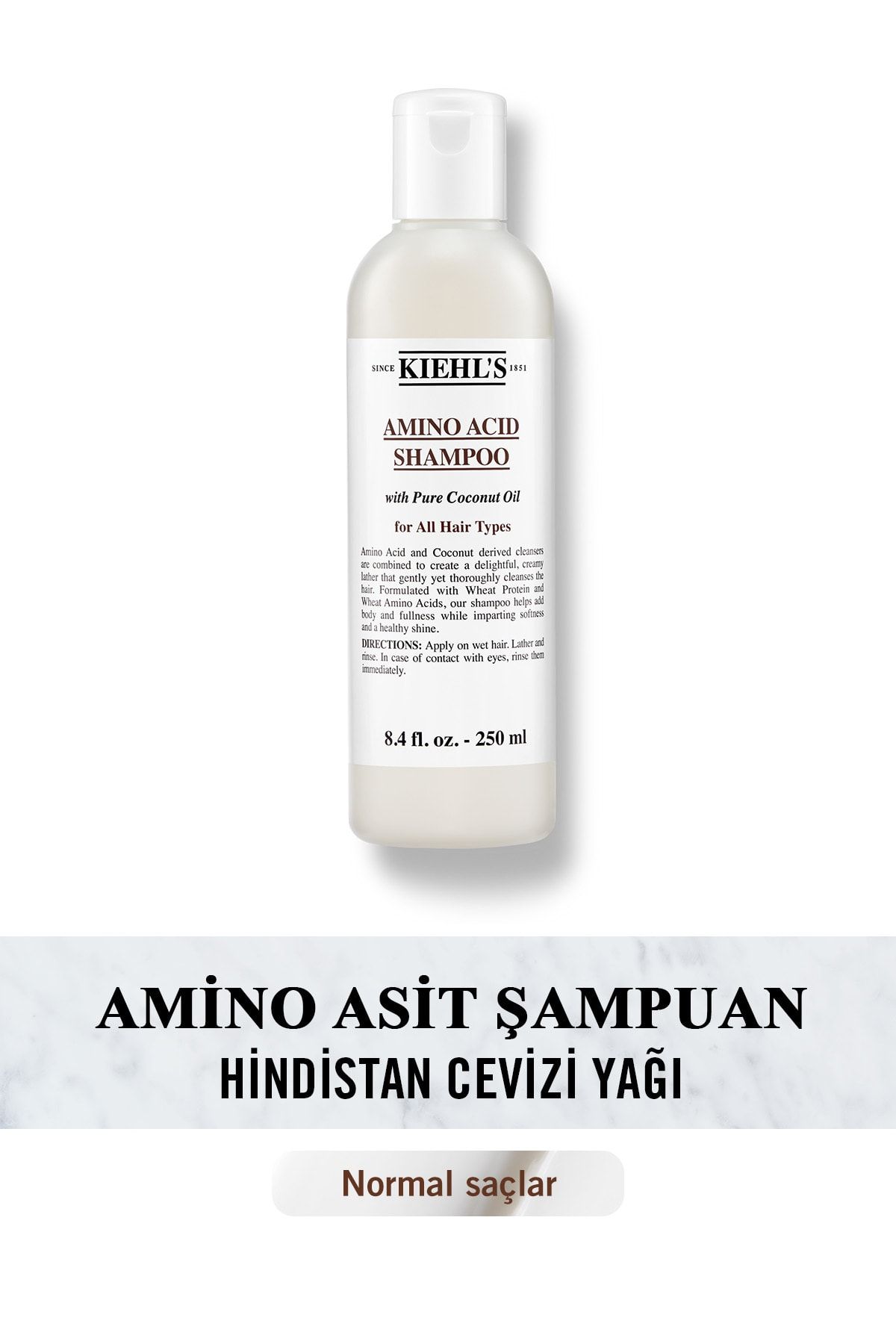 Kiehl's Amino Acid Normal Saçlar Için Hindistan Cevizi Yağı Içeren Şampuan 250 ml