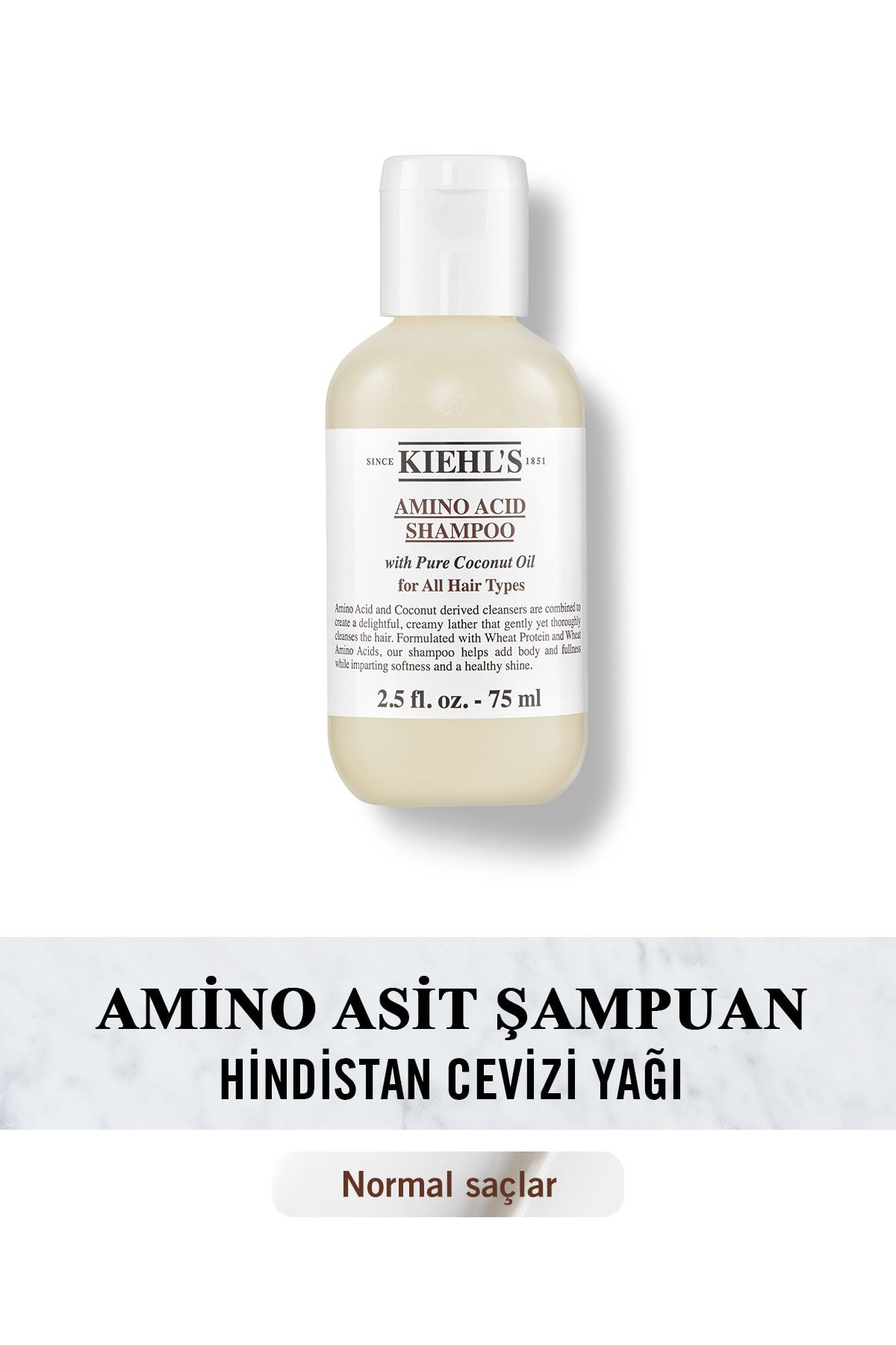 Kiehl's Amino Acid Normal Saçlar Için Hindistan Cevizi Yağı Içeren Şampuan 75 ml