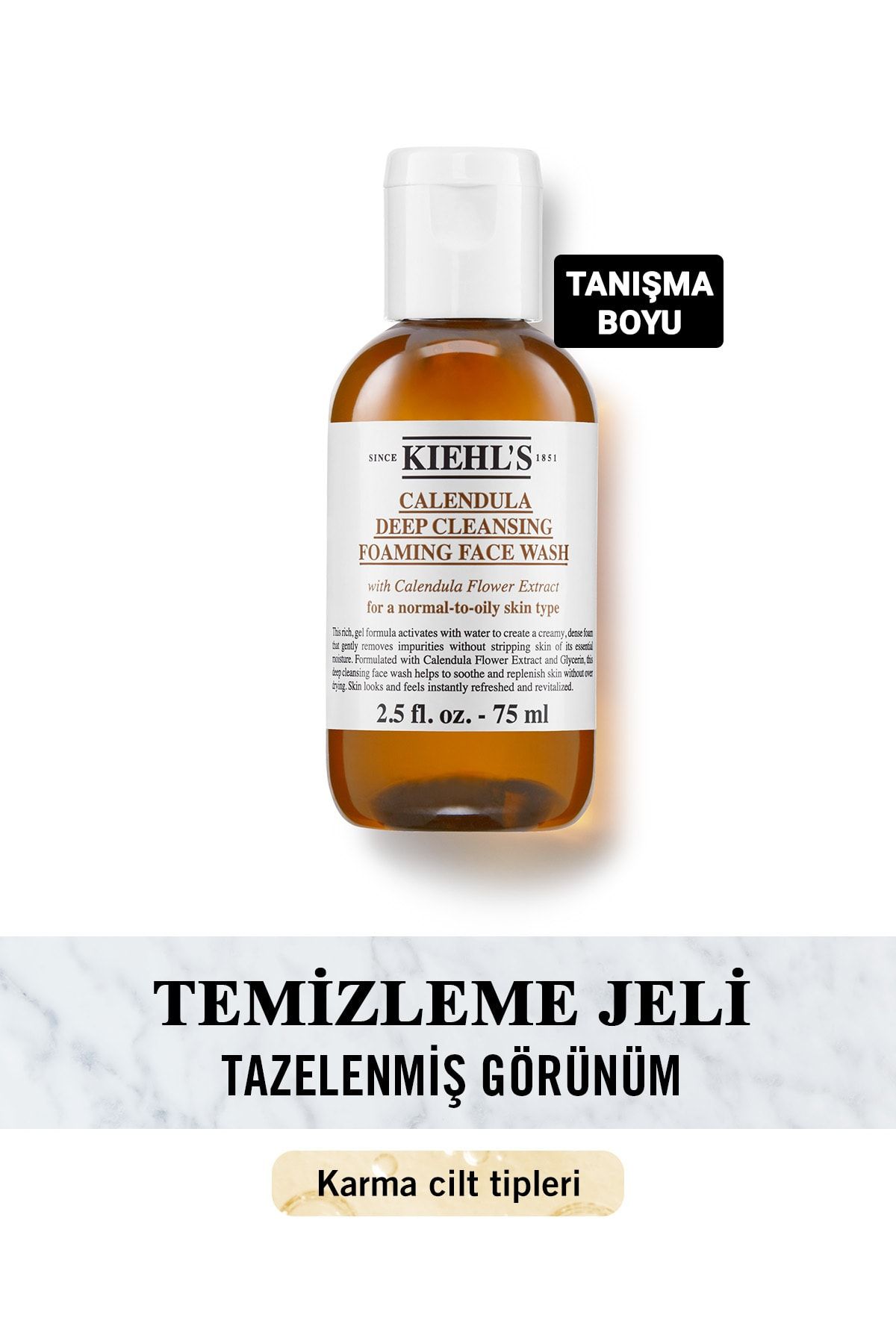 Kiehl's Calendula Kadife Çiçeği Özüyle Yatıştıran Arındırıcı Temizleme Jeli 75 Ml