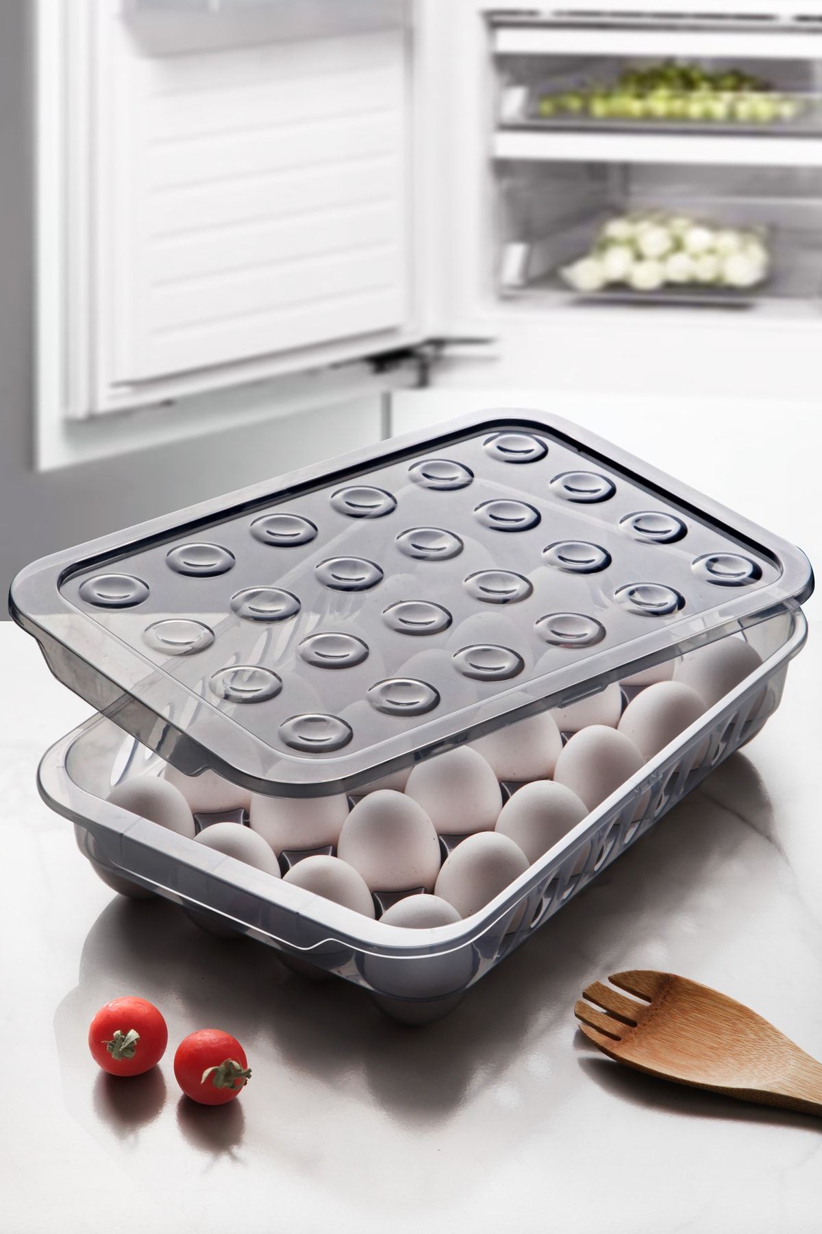 Kitchen Life 24'lü Kilitli Kapaklı Buzdolabı Içi Yumurtalık - Yumurta Saklama Kabı