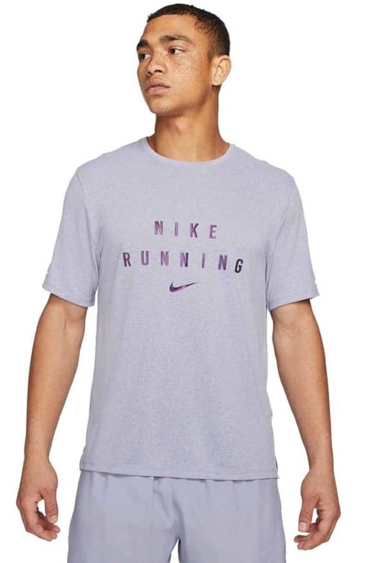 Nike Running Dri-fit Run Division Reflect Reflektörlü Mor Tişört Cz