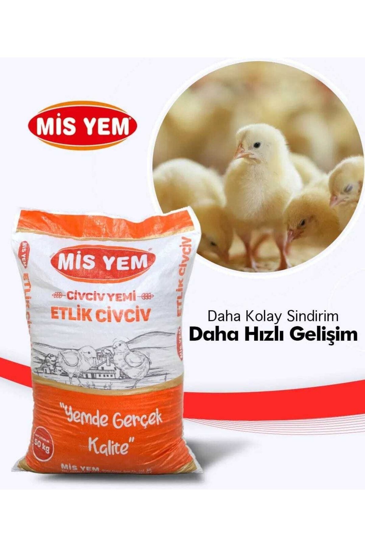 MİS YEM Tavuk-civciv-kaz-ördek-hindi Etlik Civciv Toz Yemi (5KG)