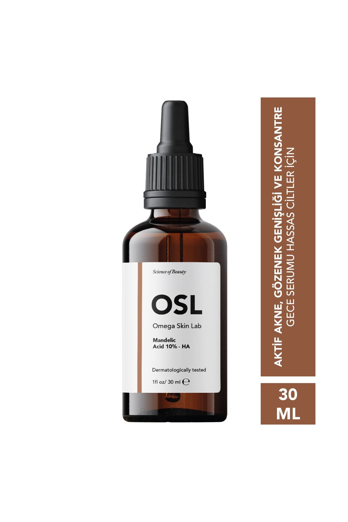OSL Omega Skin Lab Mandelic Ha Serum 30ml (YAĞLI/AKNELİ CİLTLER İÇİN GÖZENEK SERUMU)