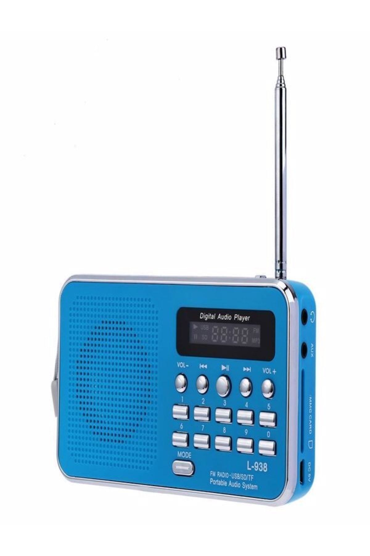 Genel Markalar 2 Yıl Dijital Ekranlı Şarjlı Taşınabilir Radyo Bluetooth Usb Tf Destekli Cep Radyosu Mavi İthalatçı