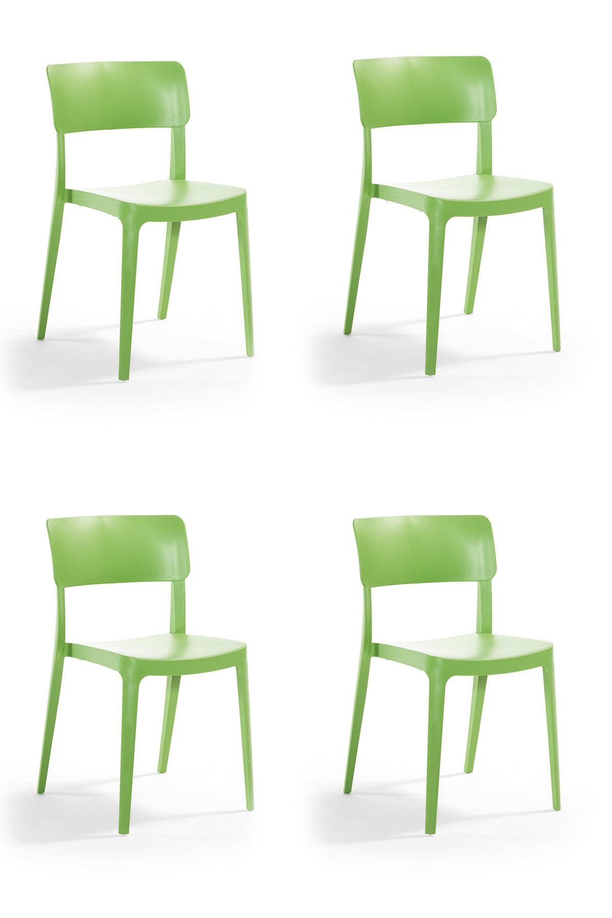 Alezy Pano Renkli Sandalye 4'lü Set Yeşil
