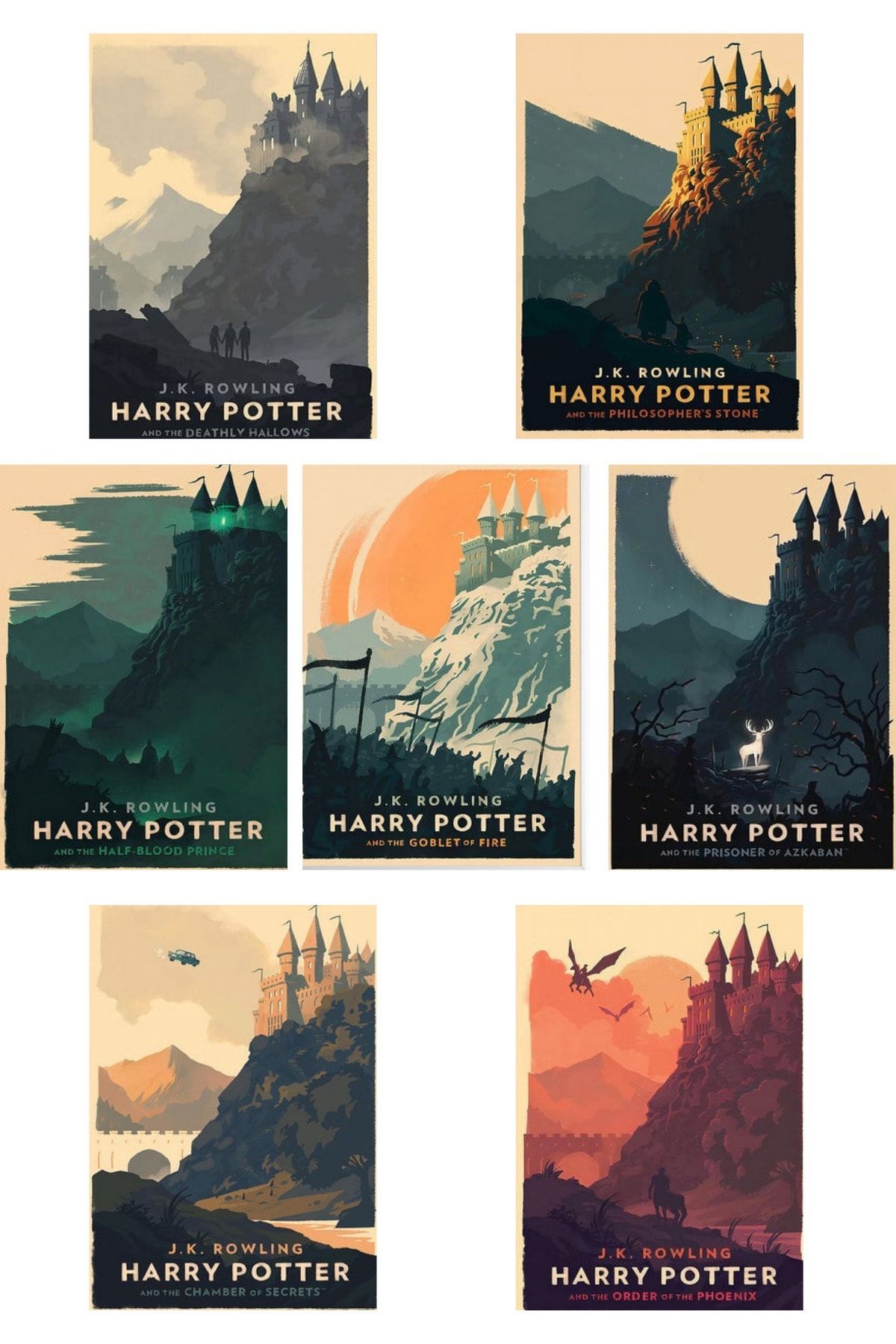 postifull Harry Potter Poster Seti - 7 Adet 20x30cm Kalın Kağıt Poster - Yeni Model
