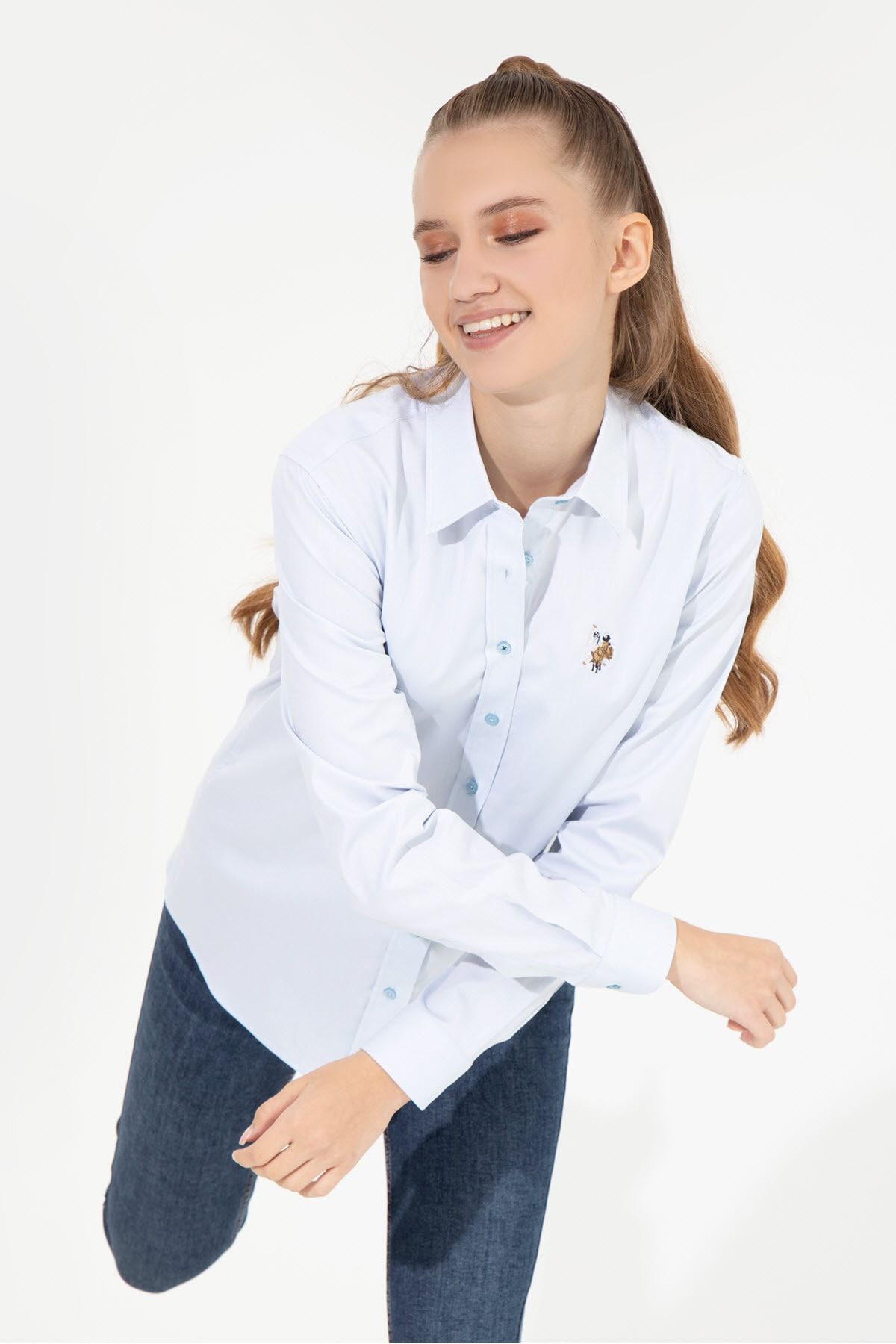 U.S. Polo Assn. Mavi Kadın Gömlek