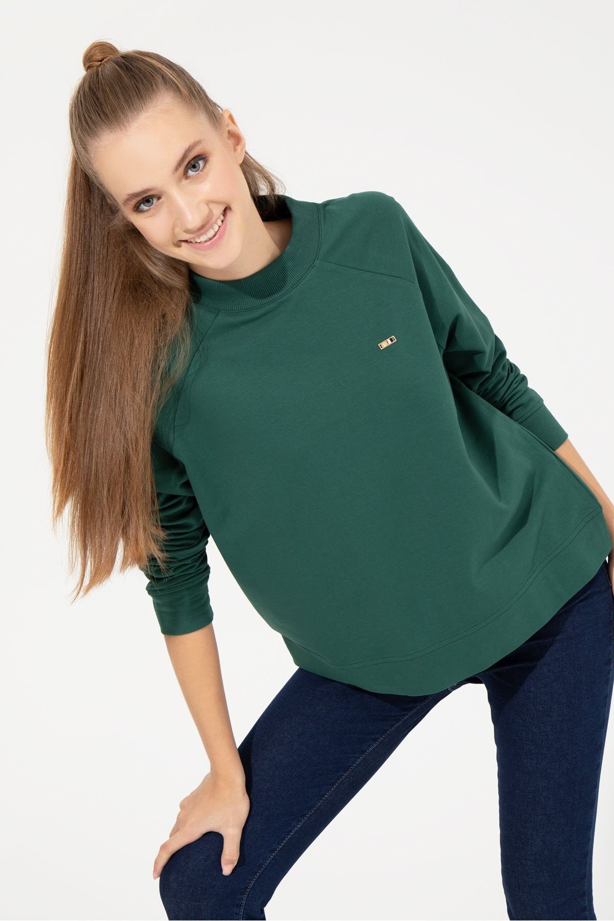 U.S. Polo Assn. Yeşil Kadın Sweatshirt