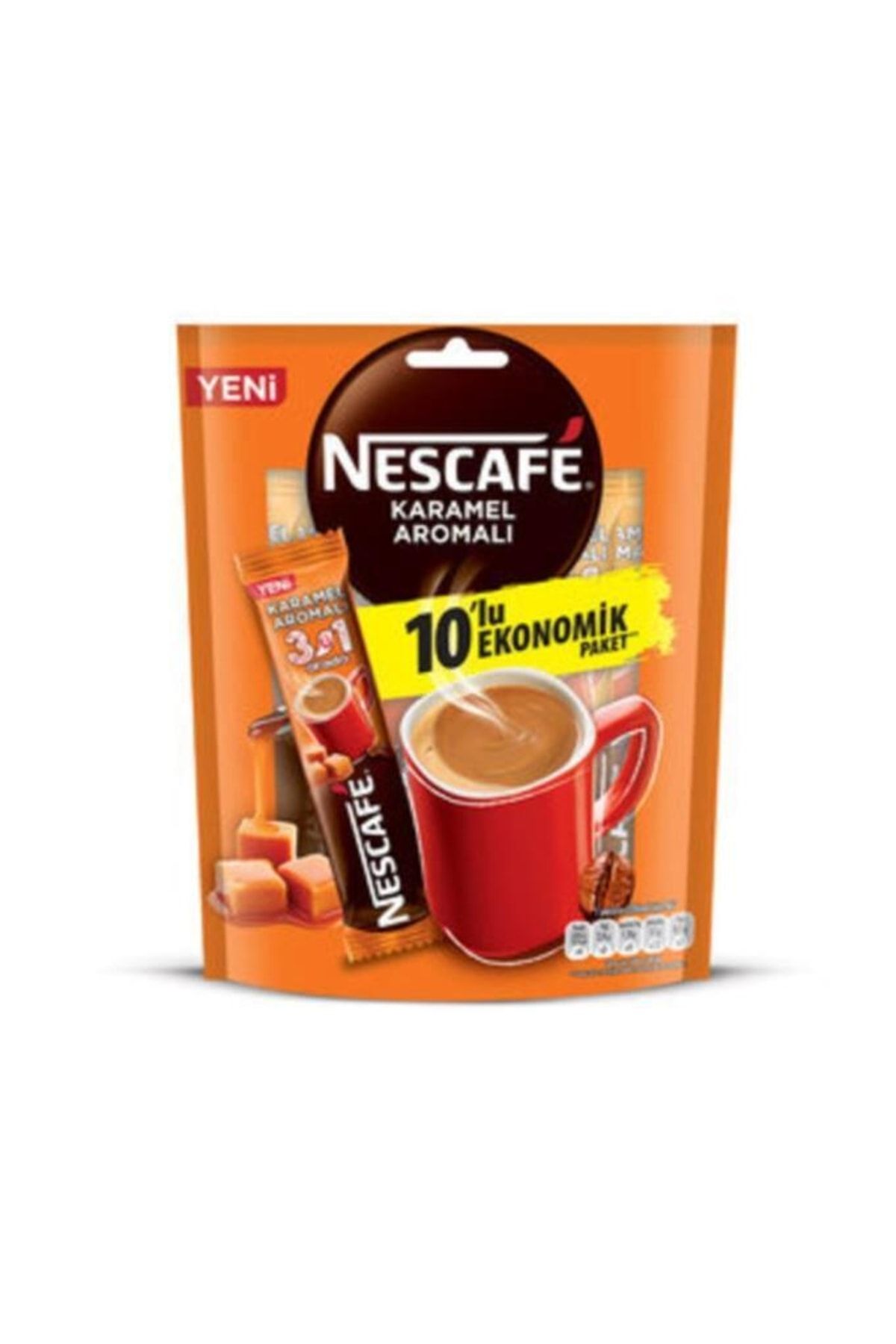 Nestle Nescafe 3u1 Arada Karamel 10lu Eko Poşet
