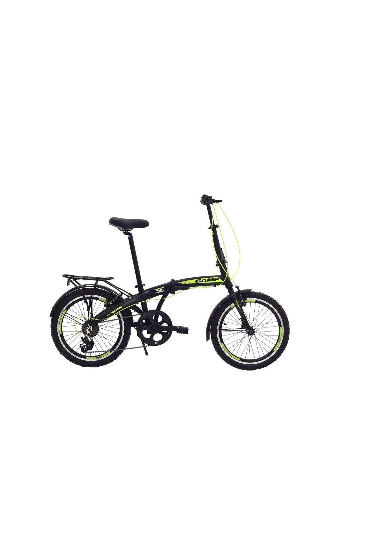 Belderia Camp Q5 20" Jant Shimano Microshift(7s) Vites V-fren Siyah Sarı Katlanabilir Bisiklet