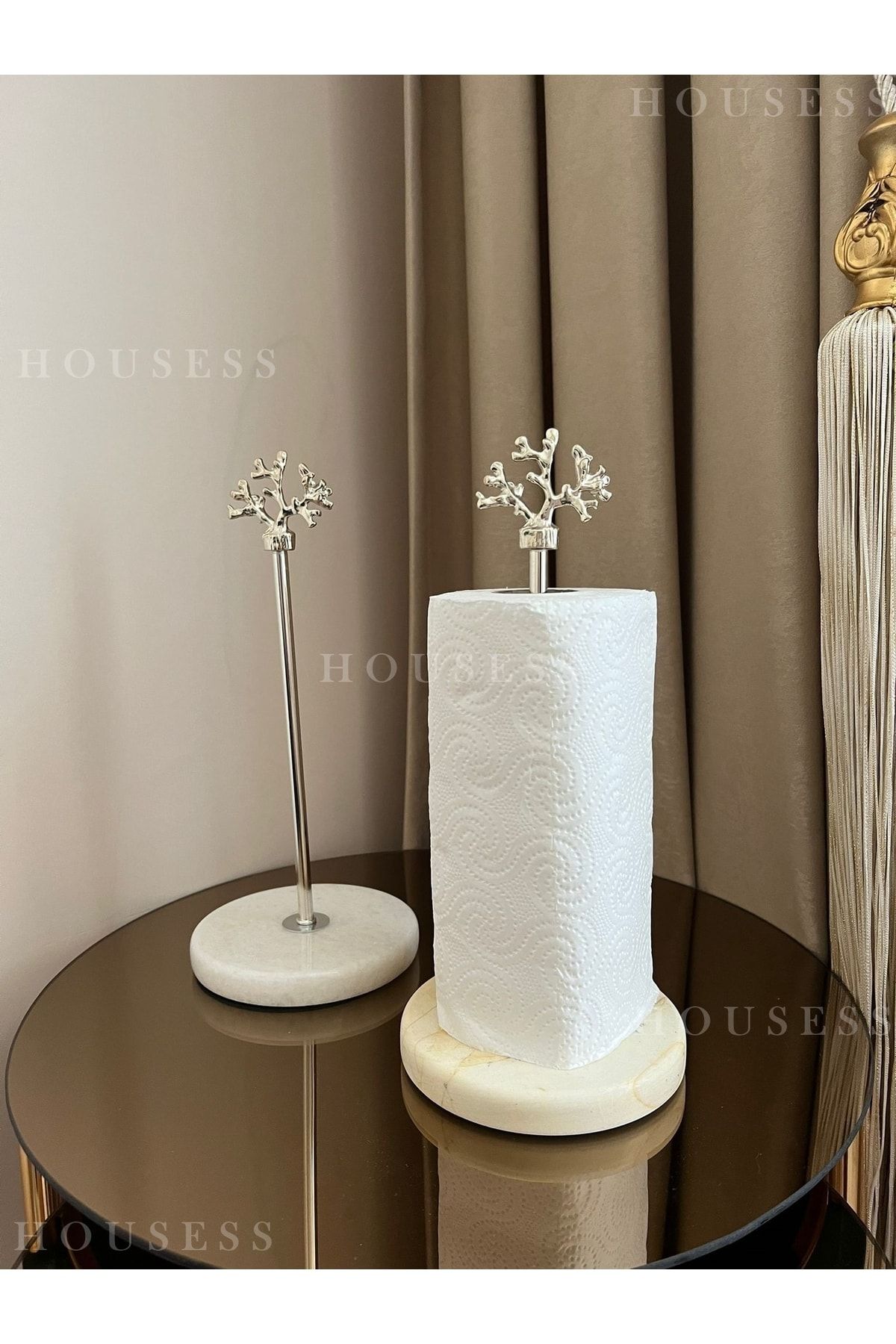 Housess Mermer Kağıt Havluluk Dekoratif Mercan Işlemeli Peçetelik