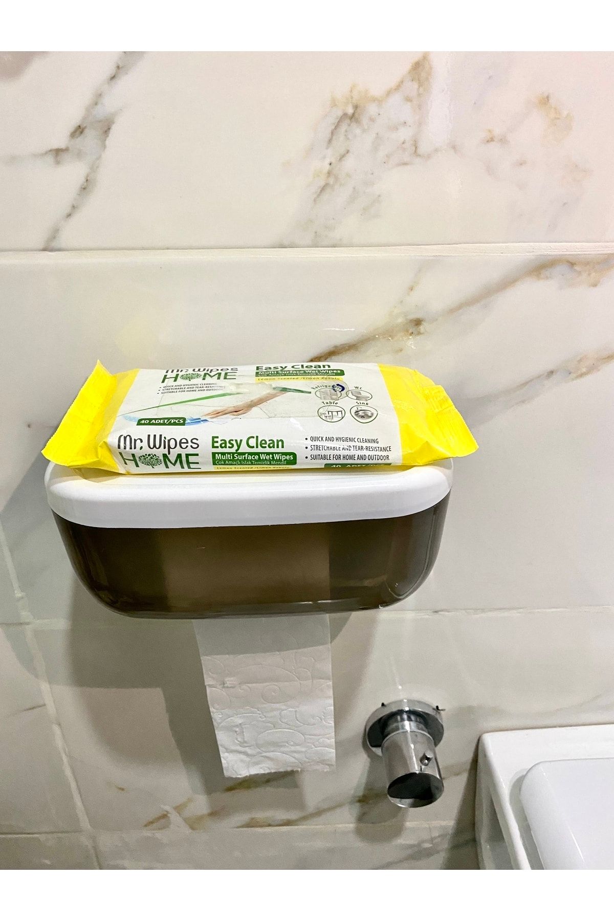 GELDİMİCOM Raflı Kapalı Yapışkanlı Tuvalet Kağıtlığı Z Peçete Lik Wc Kağıt Askısı Tuvalet Kağıt Askısı