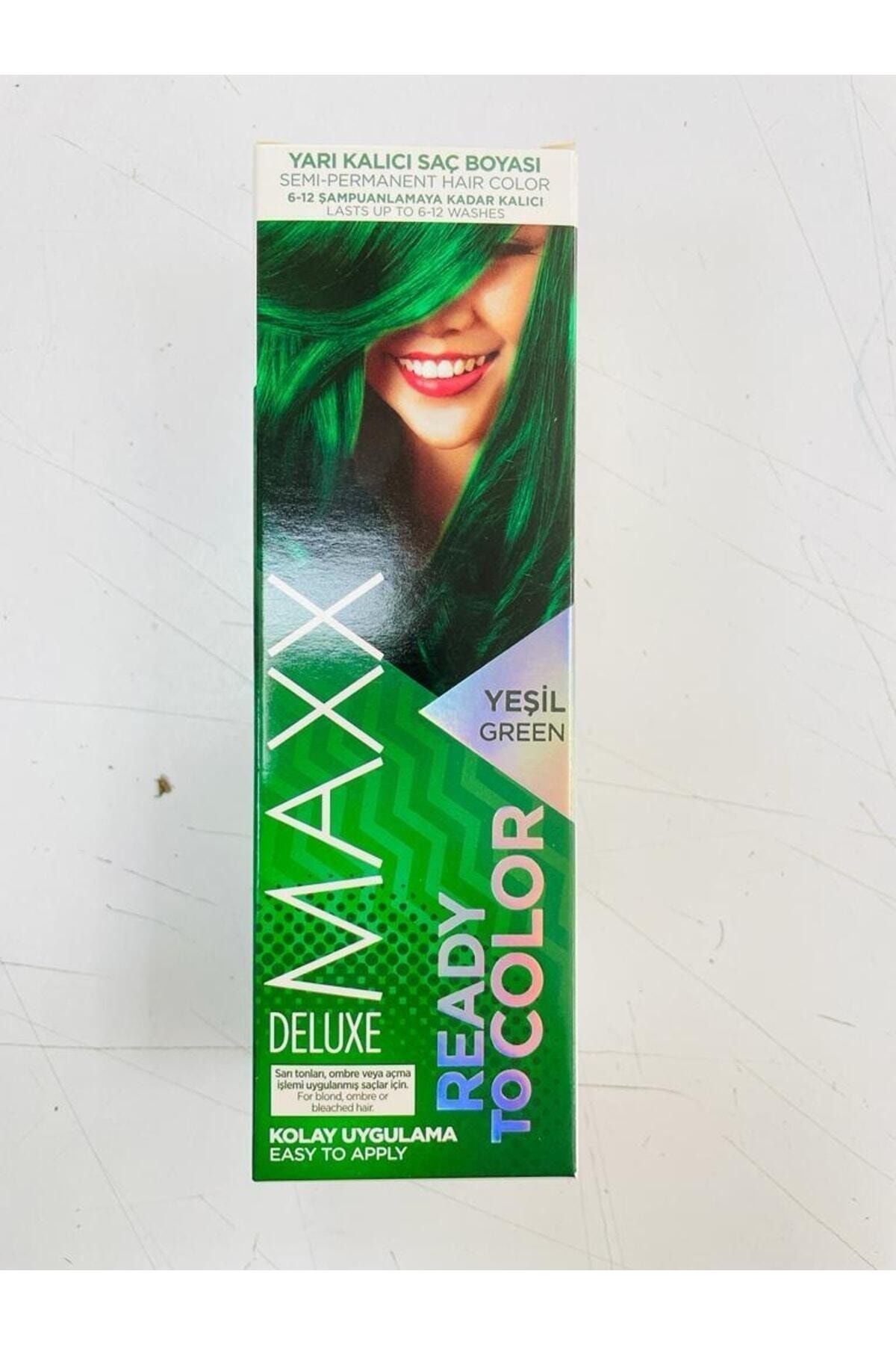 MAXX DELUXE Yarı Kalıcı Saç Boyası Yeşil Green Ready To Color G-k Hair Center