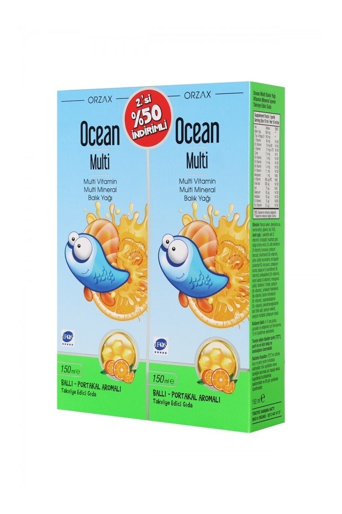 Ocean Multi Şurup Ballı Portakal Aromalı Balık Yağı 2. Si %50