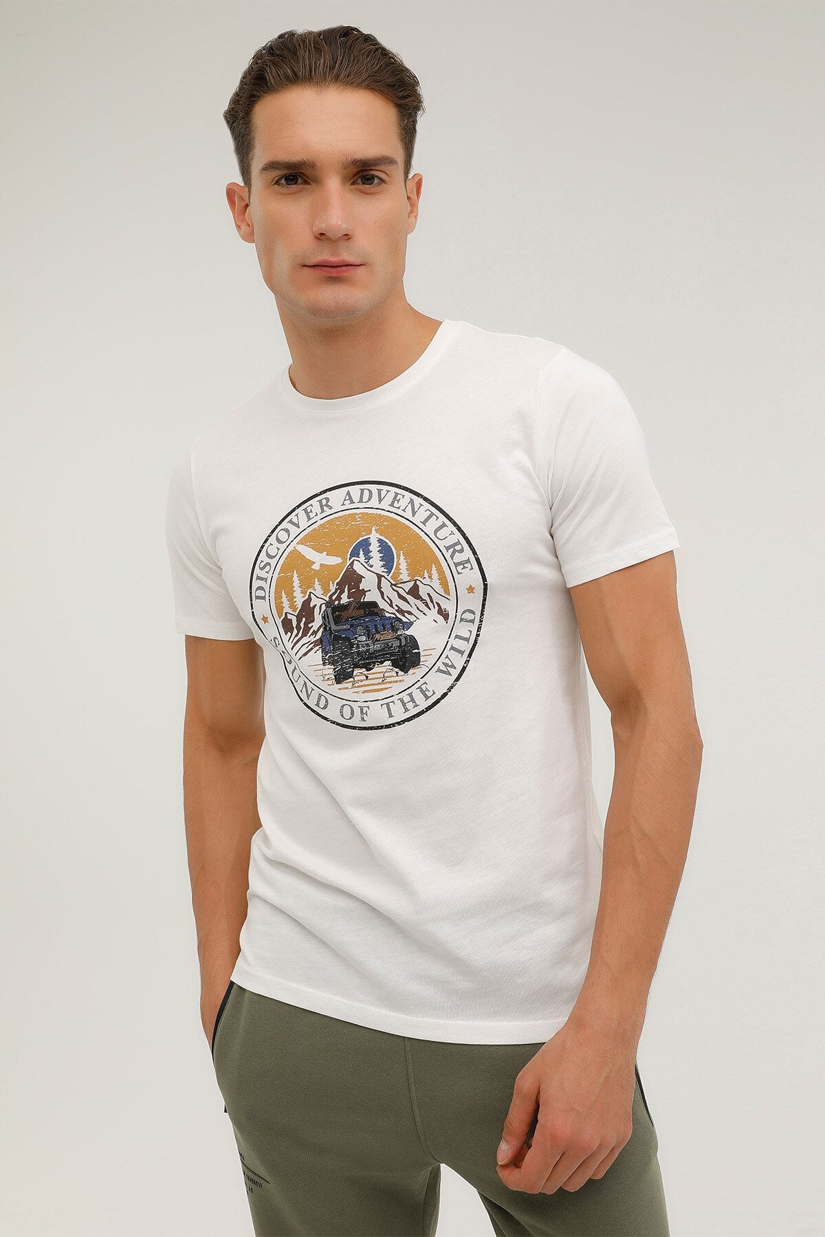 Lumberjack M-cg574 Wıld T-shırt 2pr Ekru Erkek Kısa Kol T-shirt