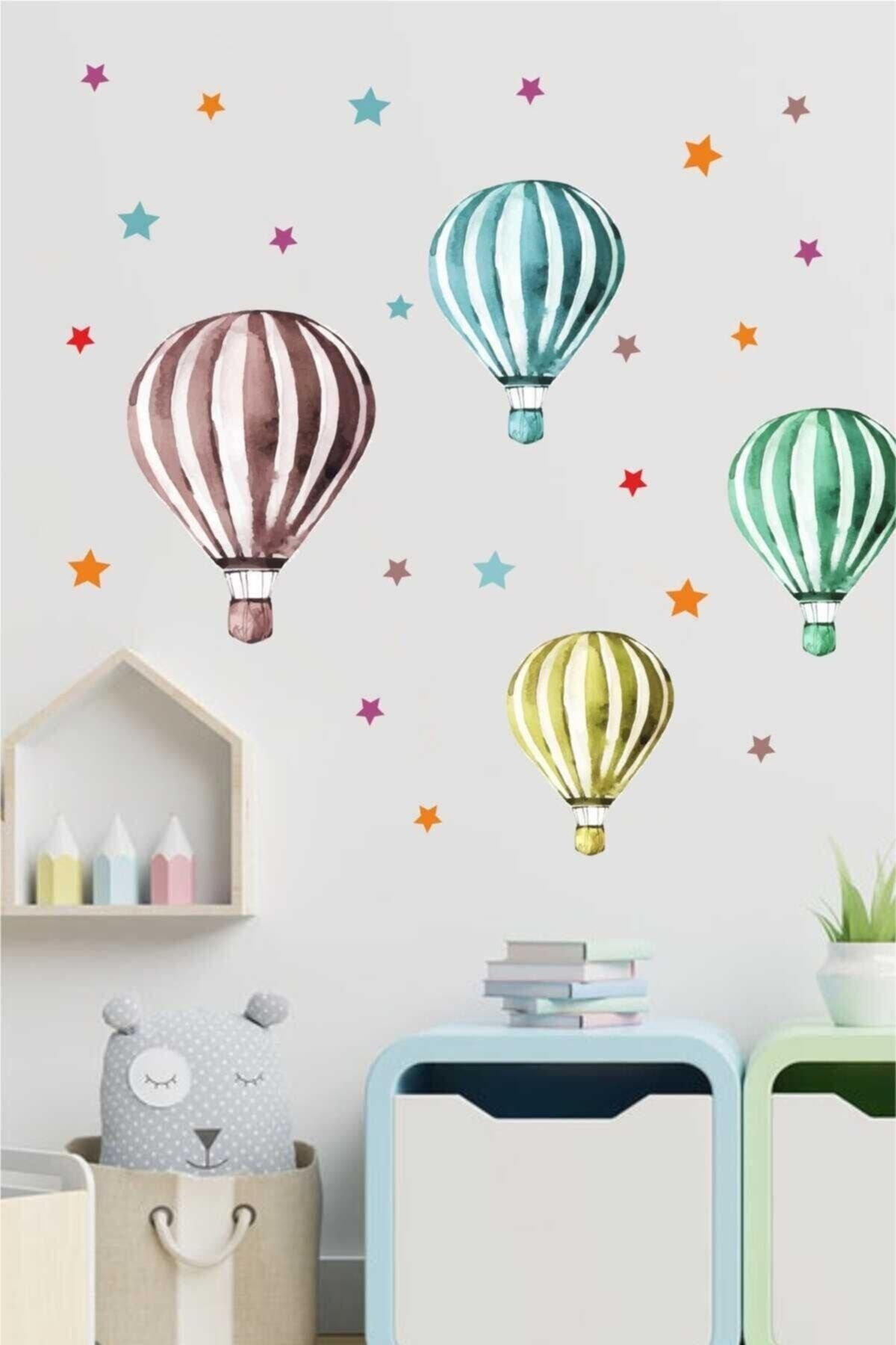 Piksel Grafik Renkli Balon Set Çocuk Odası Duvar Sticker