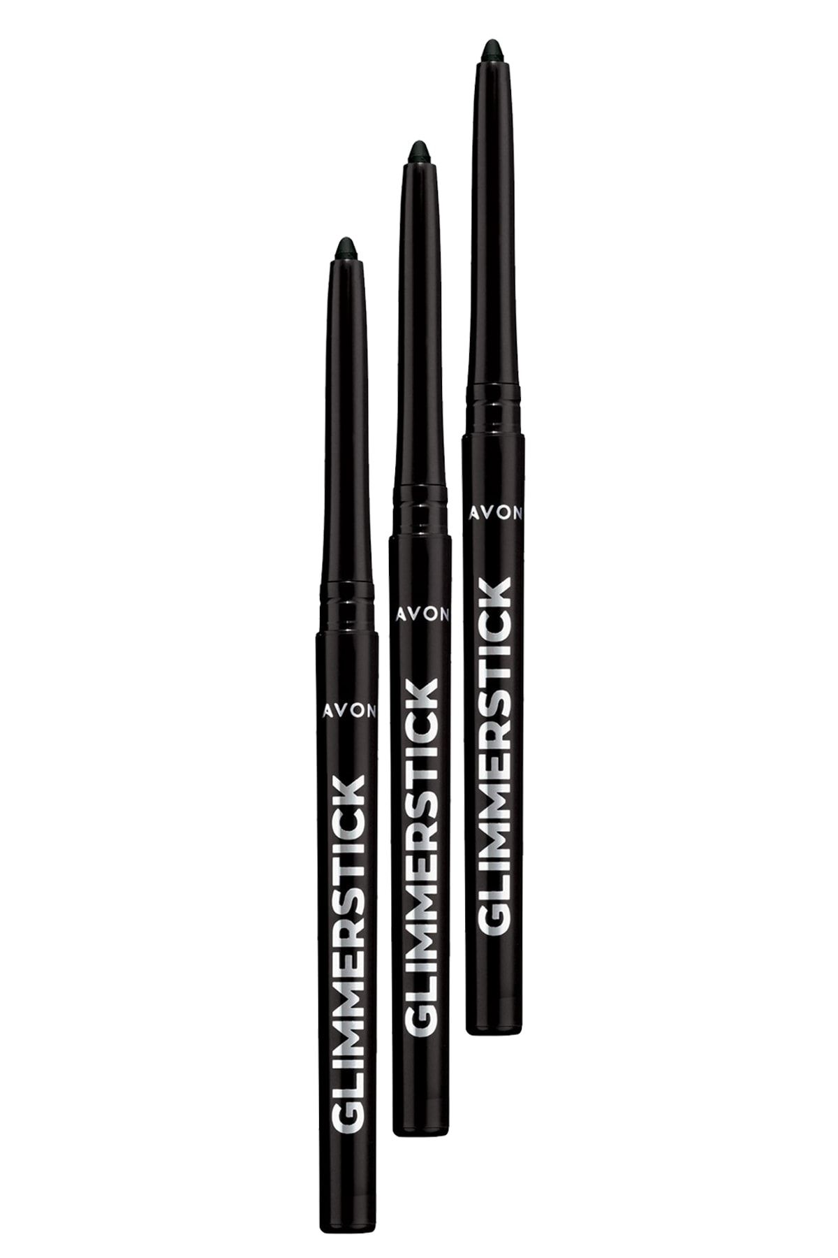 Avon Glimmersticks Asansörlü Açılıp Kapanabilen Göz Kalemi Blackest Black Üçlü Set