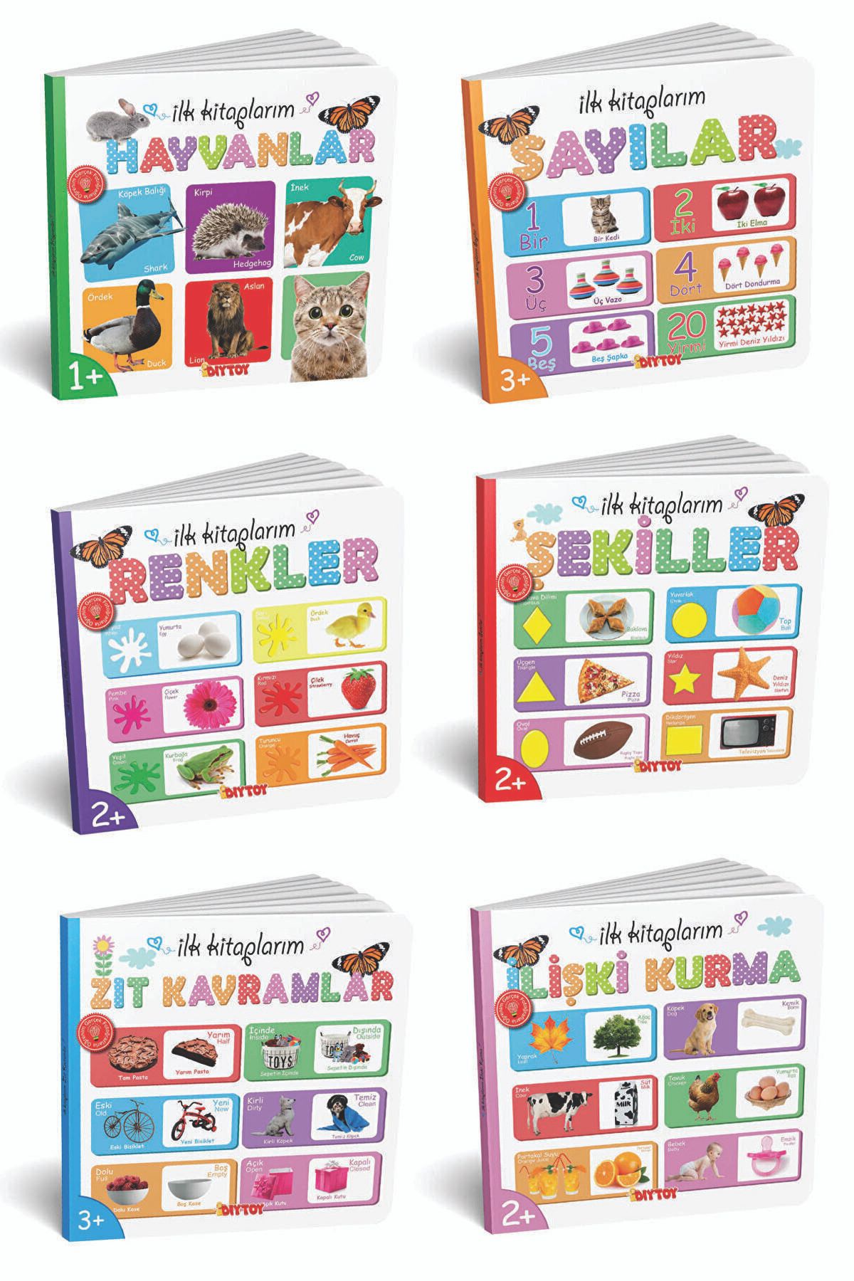 BidiBadi Bebeğimin Ilk Kitapları 6'lı Eğitici Kitap Seti - Ilk Kitaplığım Bebek Kitapları