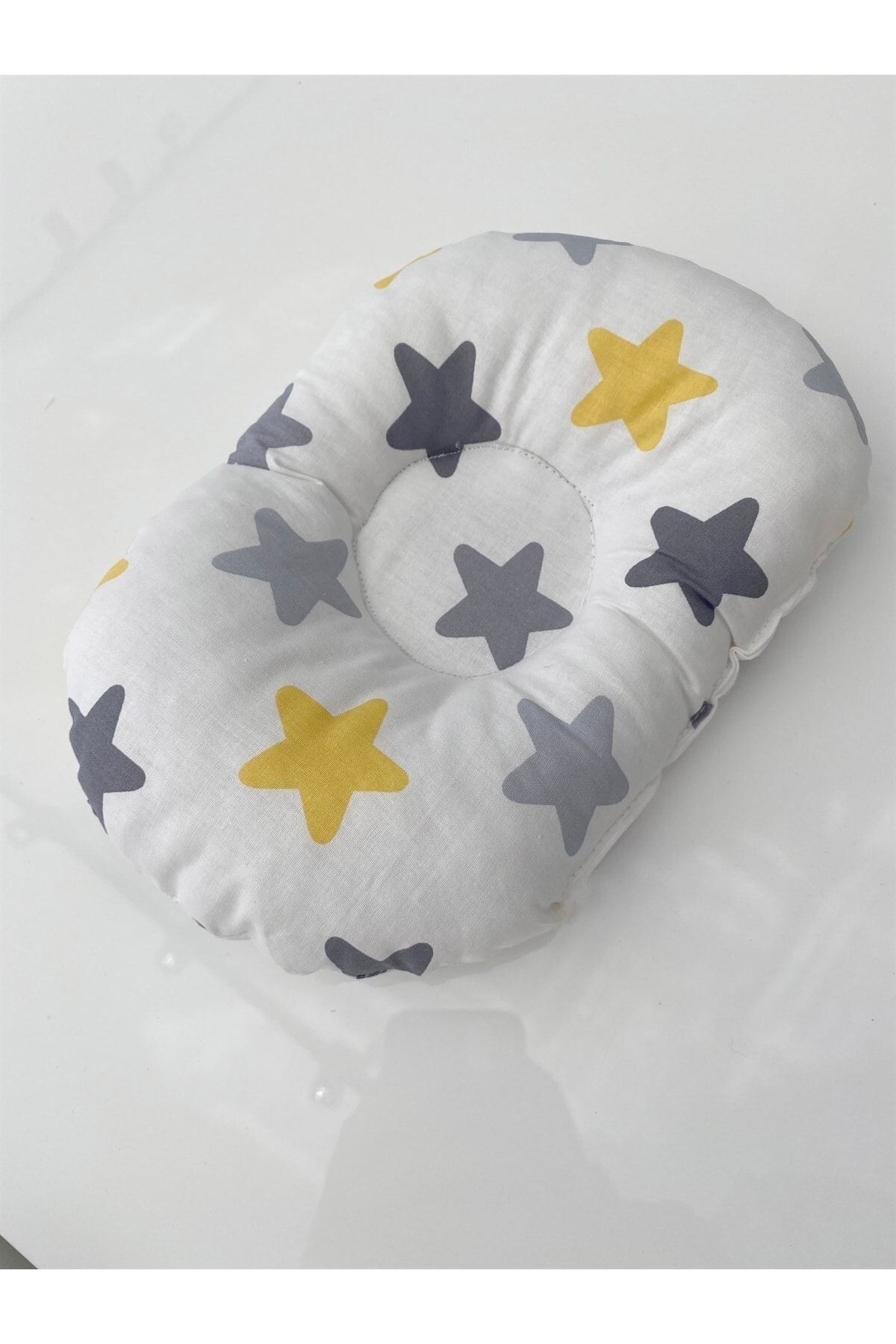 Jaju Baby 0-12 Ay Renkli Yıldız Düz Kafa Yastığı Yenidoğan Bebek Yastık