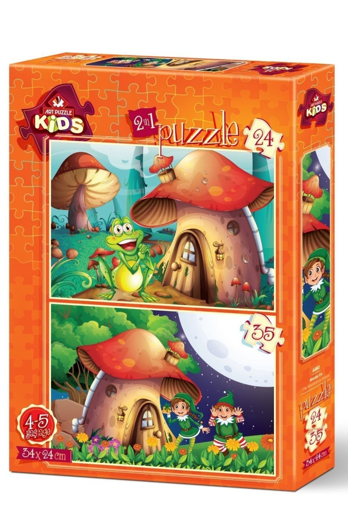 Doğan Oyuncak Dünyası Art Çocuk Puzzle Mantar Ev 24 + 35 Parça 4493 - Puzzle Seti - Yapboz - Yap-boz Puzzle