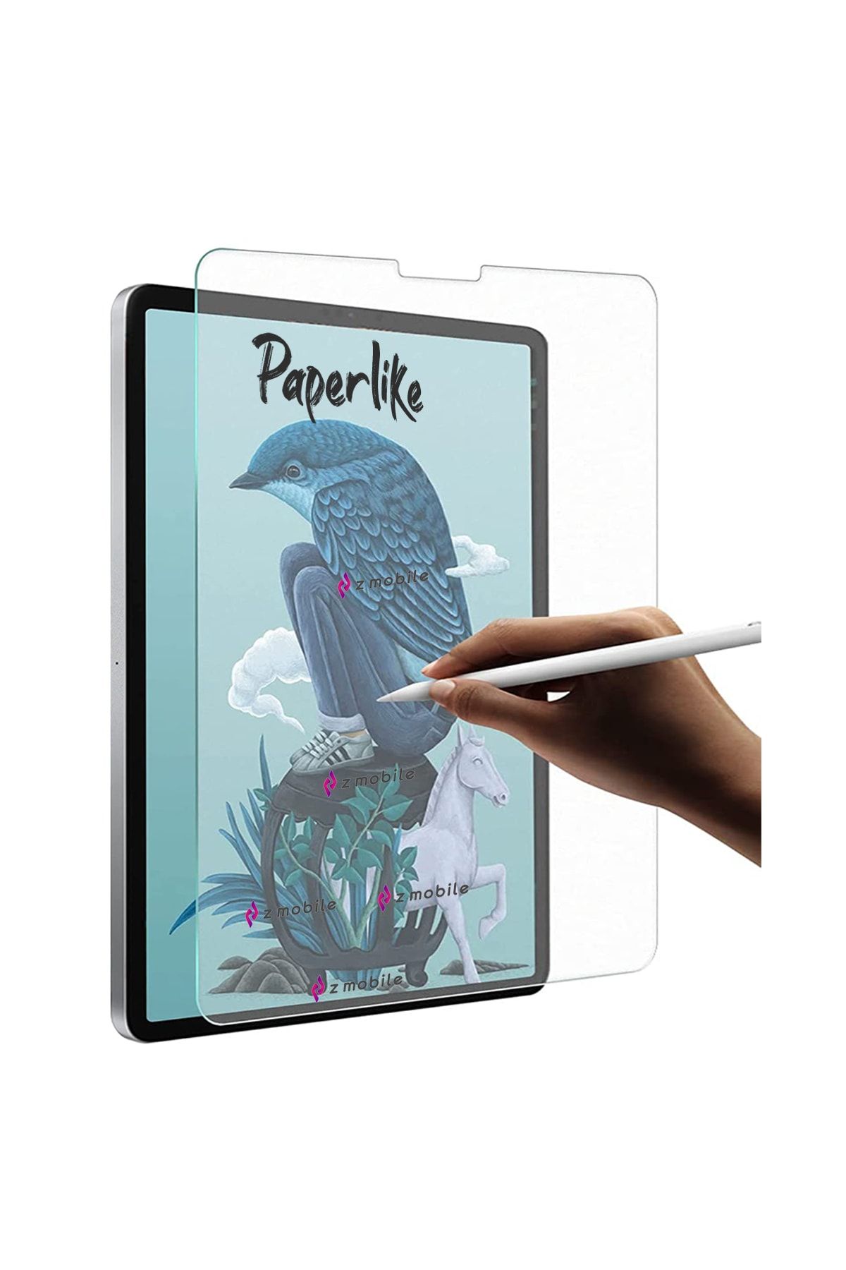 ZMOBILE Ipad Pro 6. Nesil 12.9" M2 2022 Uyumlu Paperlike Ekran Koruyucu Kırılmaz Kağıthissi Paper Like