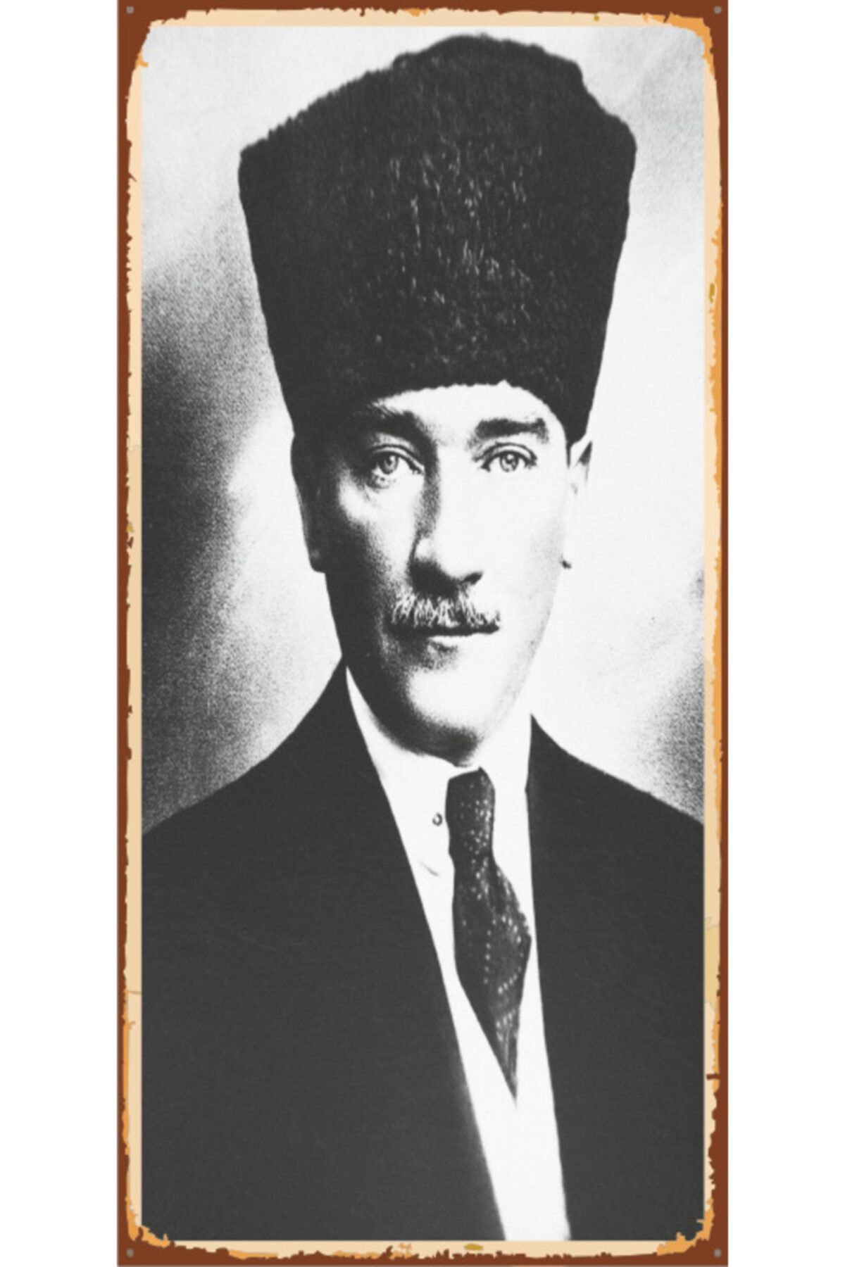 Hayat Poster Atatürk Mini Retro Ahşap Poster