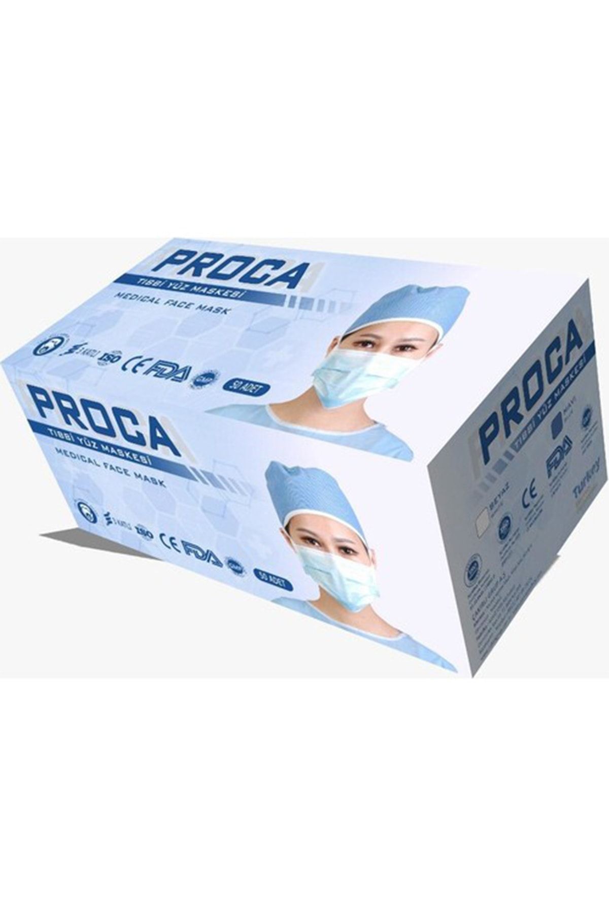 PROCA 3 Katlı Cerrahi Maske Beyaz 50 Adet