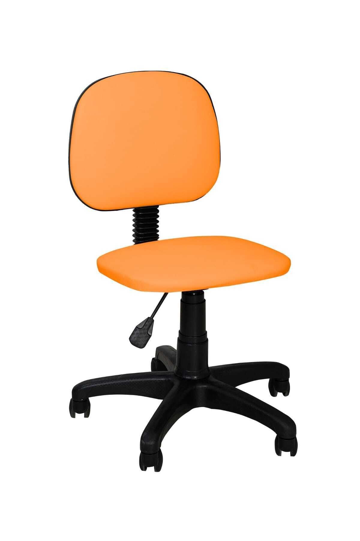 TOMAR Cgn Kolsuz Çalışma Sandalyesi Sekreter Koltuğu Öğrenci Sandalyesi Ofis Ve Büro Sandalyesi- Turuncu