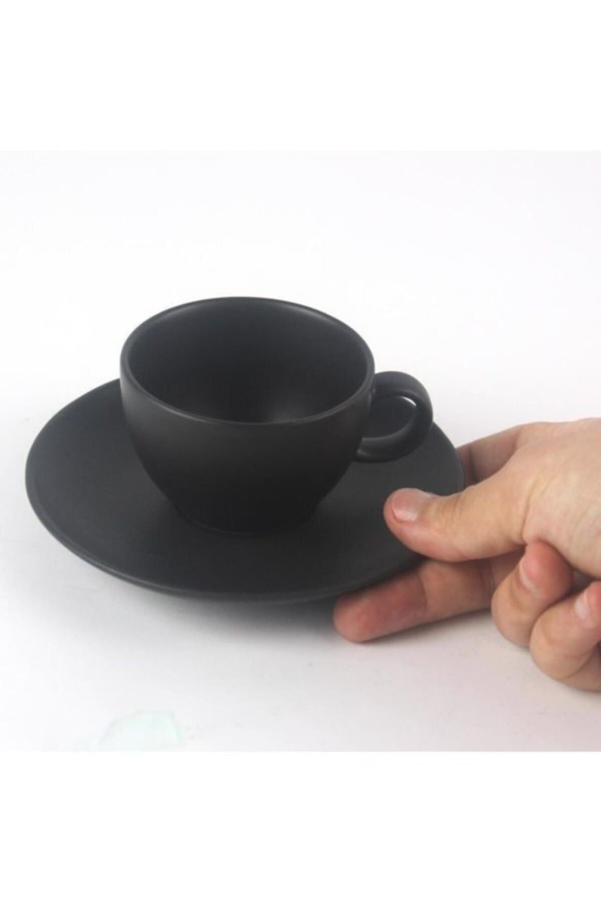 Kütahya Porselen 2 Kişilik Siyah Zeugma Çay Fincanı Ve Tabağı