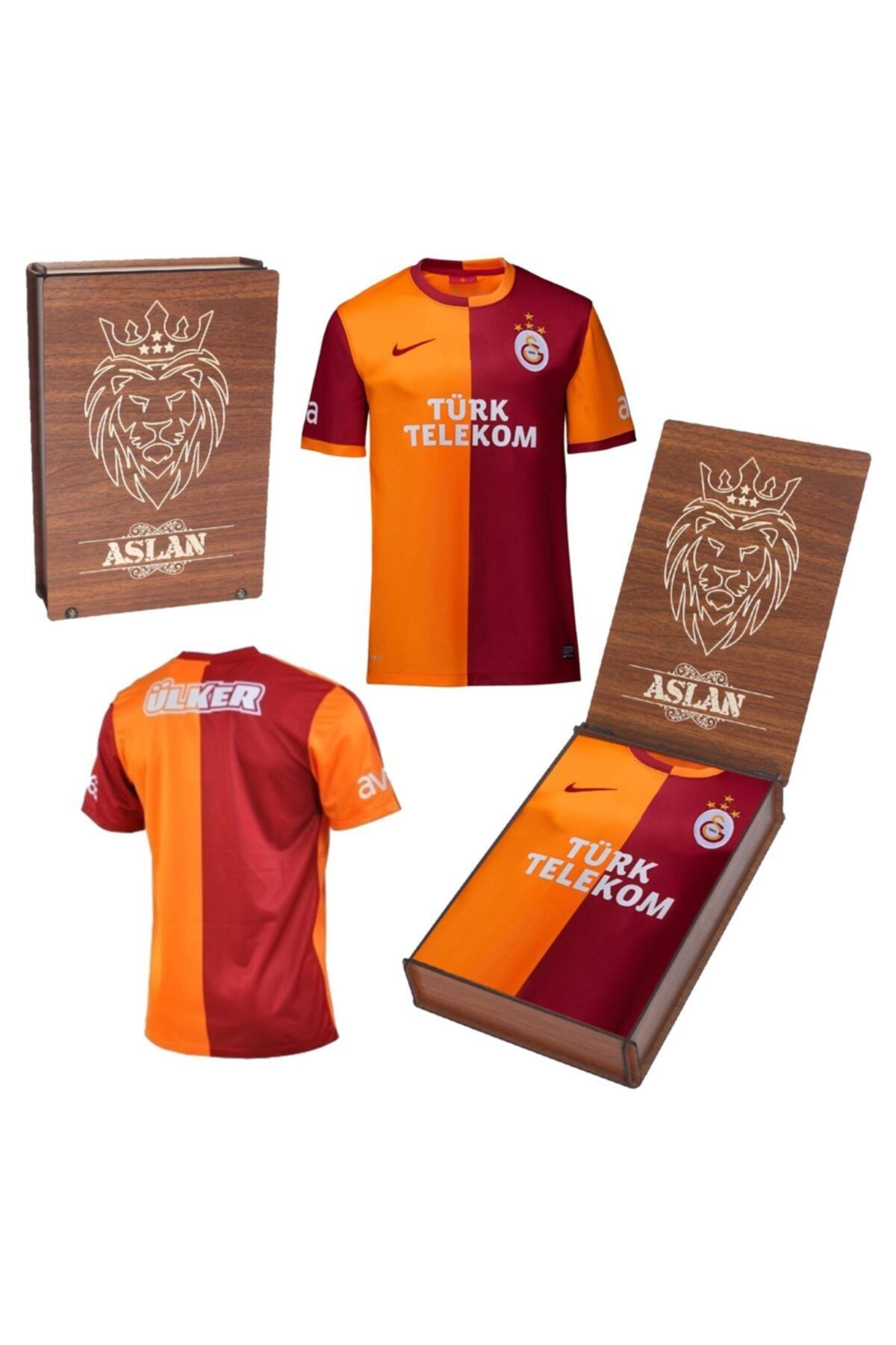 Galatasaray Orjinal Parçalı Çocuk Forma 2013-2014 Sezonu 4 Yıldızlı Forma Hediyelik Ahşap Kutulu