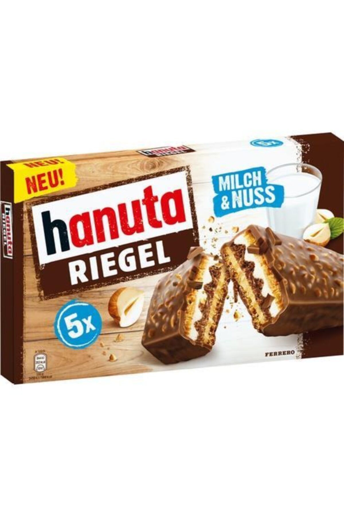 Hanuta Riegel Milch & Nuss 5 Riegel 34.5 Gr