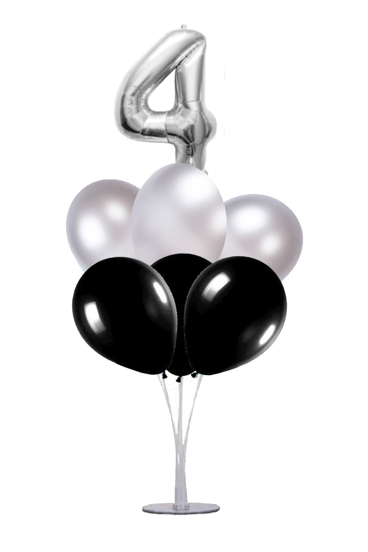 partisüs Siyah-gümüş 4 Yaş Balon Standı Seti