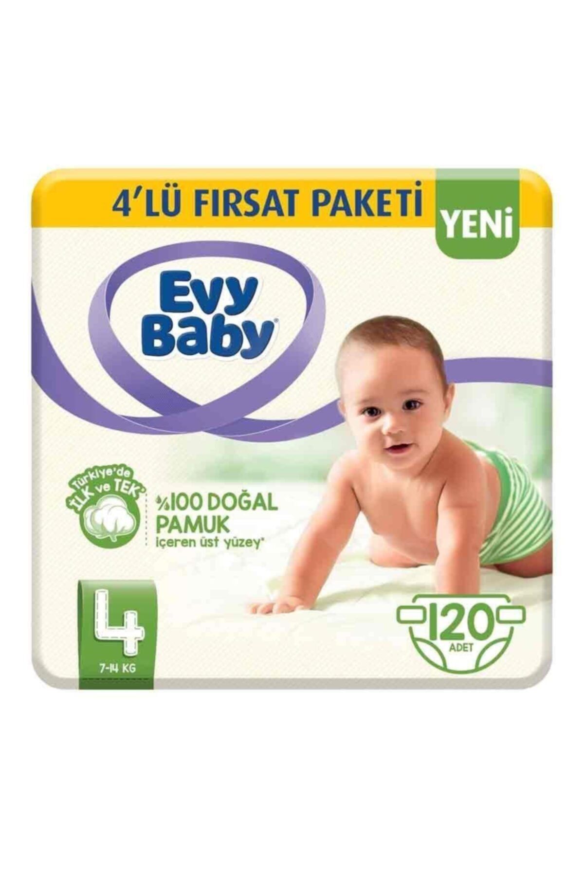 Evy Baby Bebek Bezi 4 Beden Maxi 7-14 Kg 120 Adet